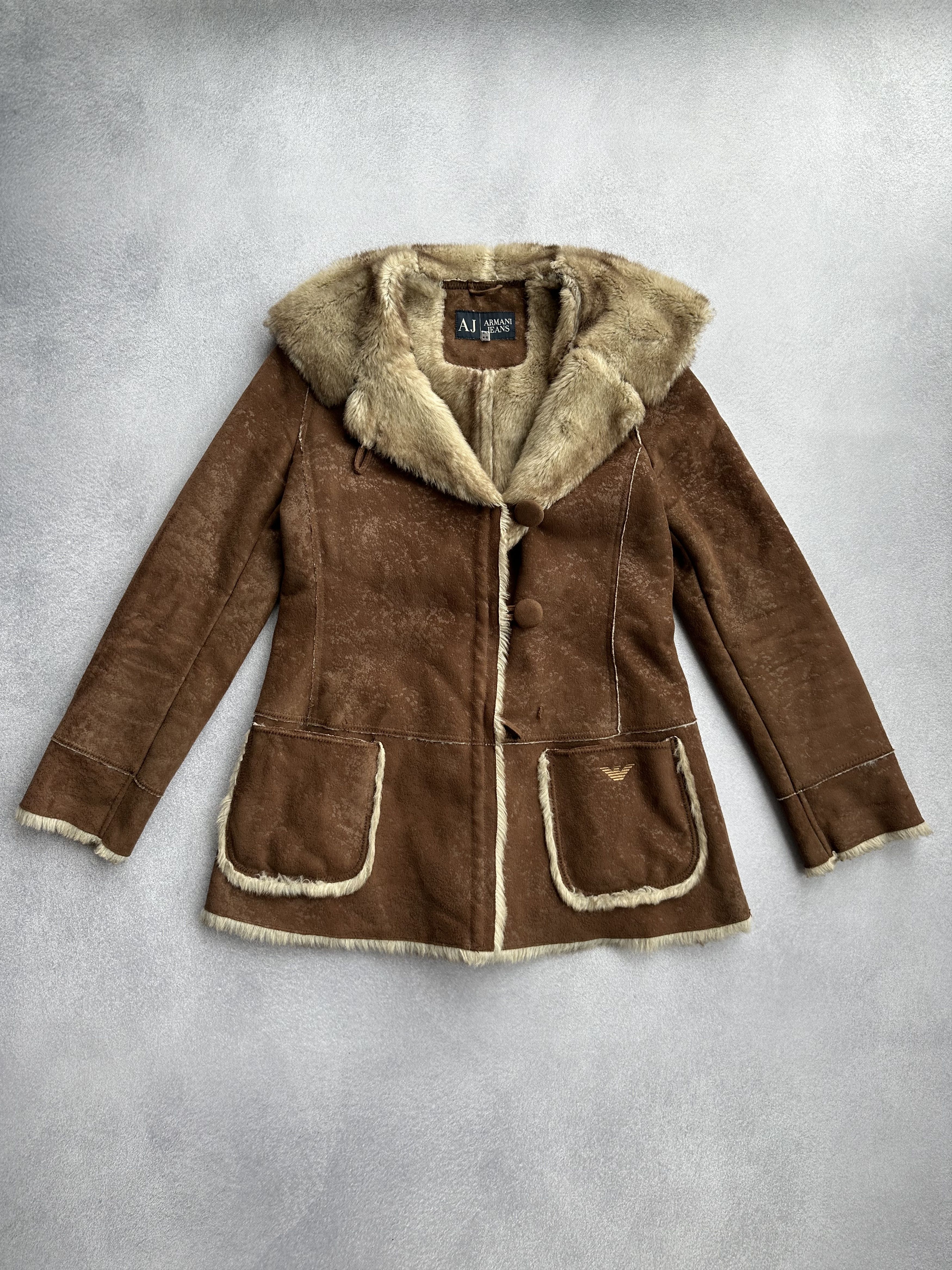 Vintage Armani Jeans Sheepskin Fur Woman Jacket