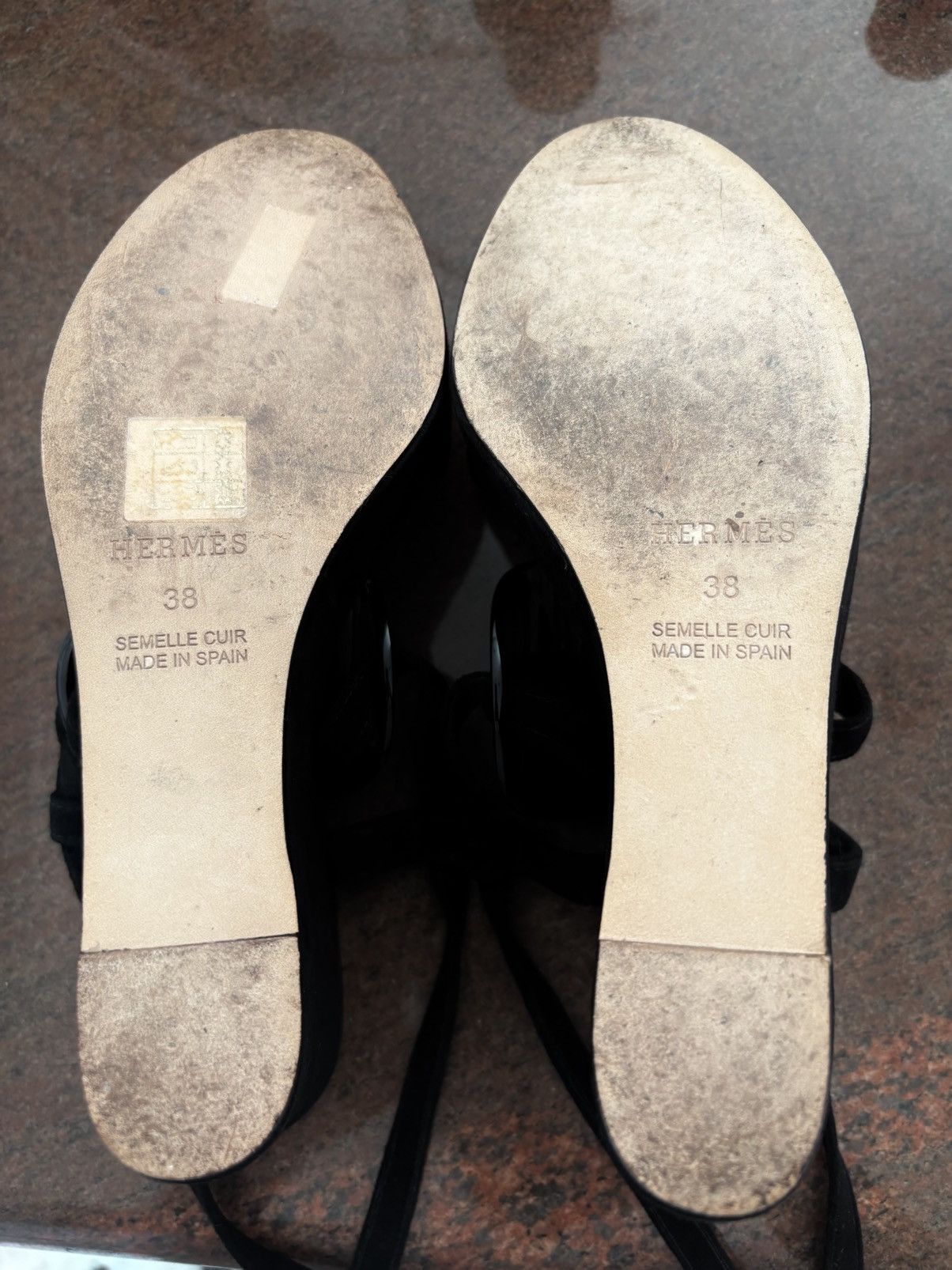 Hermes Hermes ankle strap suede sandals with medallion detail Size US 8 / IT 38 - 13 Thumbnail