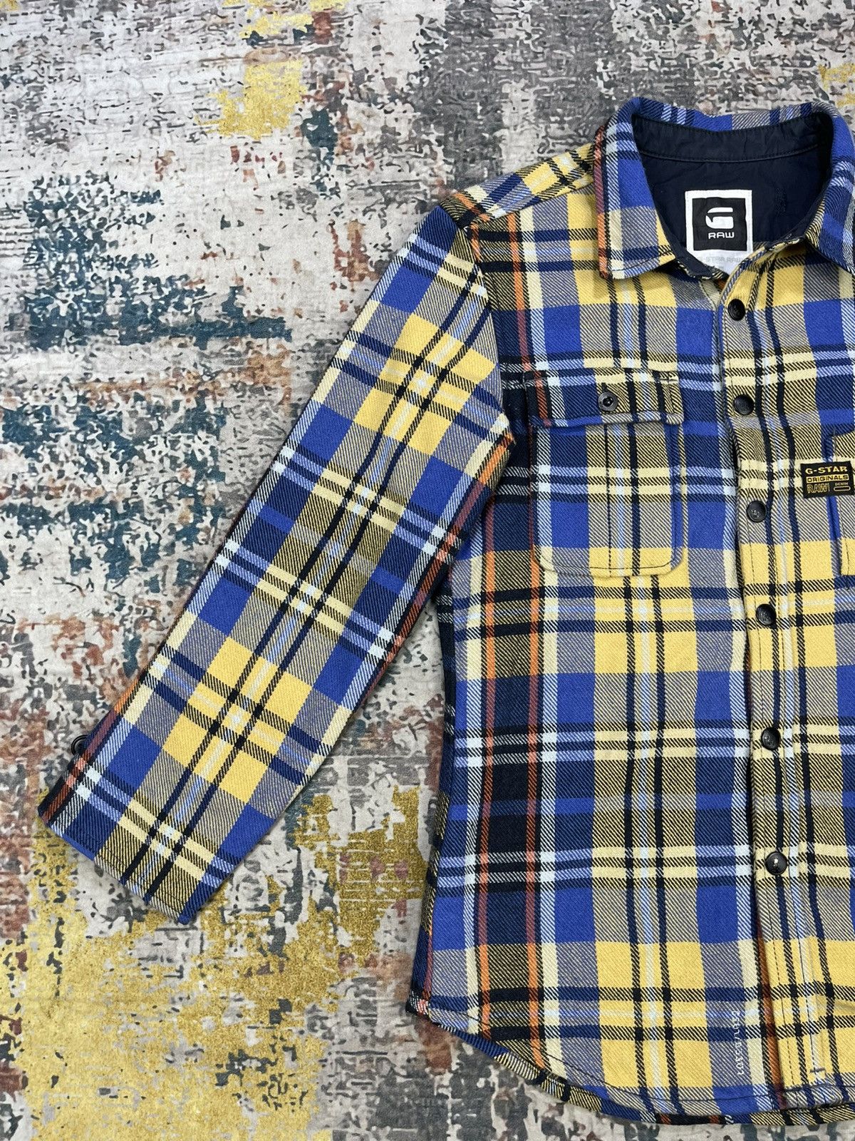 G-Star G-Star Raw Blue Yellow Plaid Quarter Sleeve Flannel Shirt Size S / US 4 / IT 40 - 6 Thumbnail