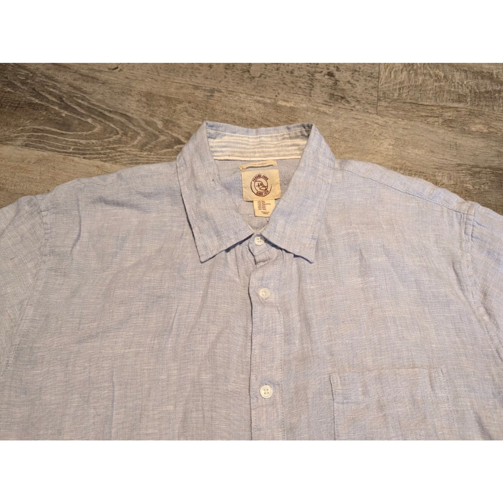 Panama Jack Panama Jack Linen Short Sleeve Button-Up Shirt XXL Blue Mens Size US XXL / EU 58 / 5 - 2 Thumbnail
