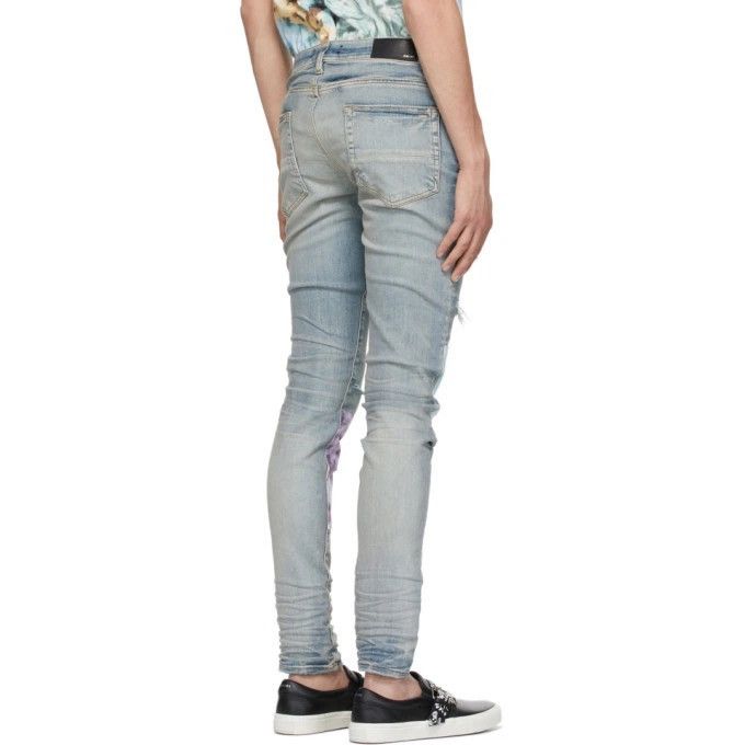 Amiri AMIRI Blue Tie-Dye Art Patch Jeans Size US 34 / EU 50 - 2 Thumbnail