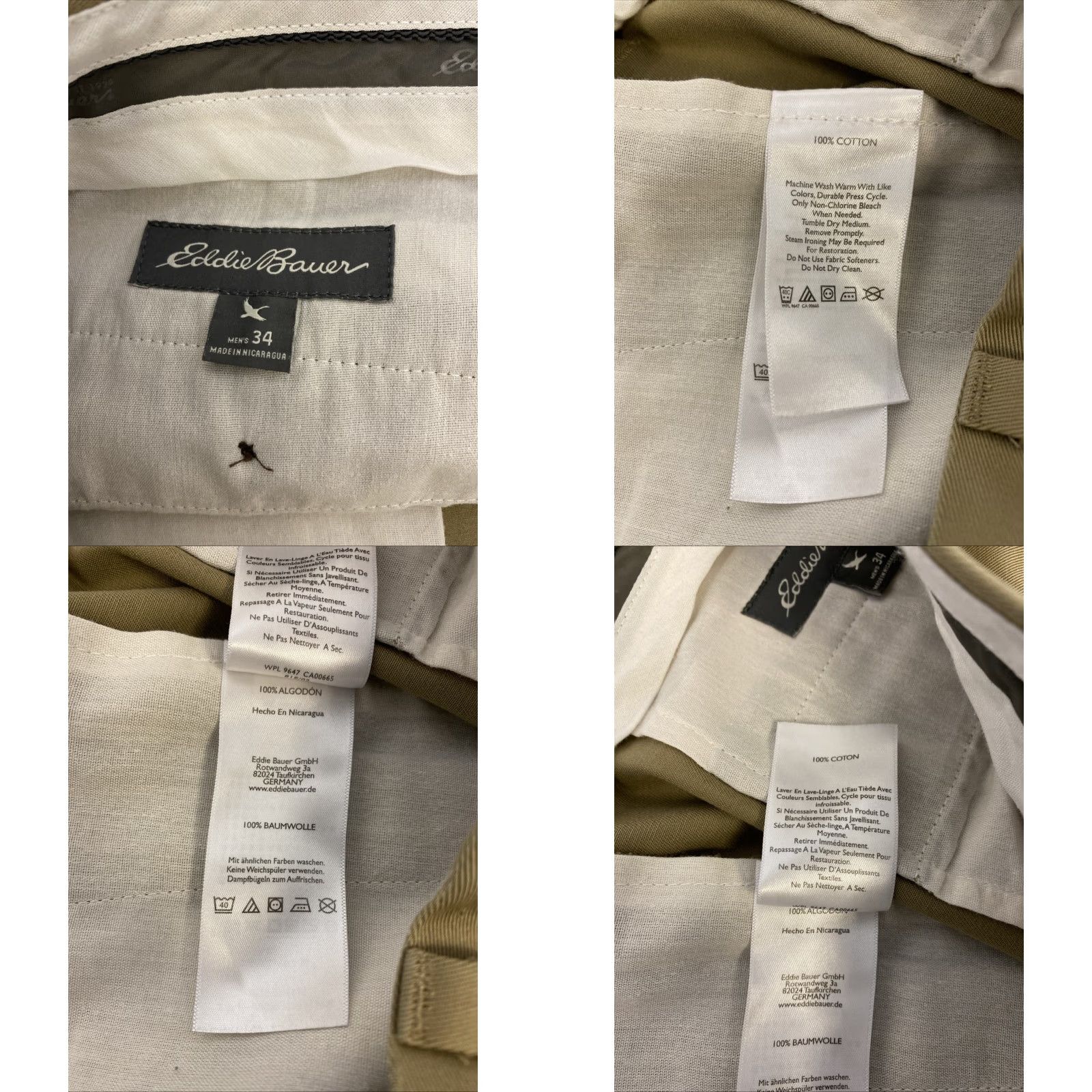 Eddie Bauer VINTAGE Eddie Bauer Pants Mens 34x32 Chino Khaki Cotton Fleece Pockets 90s Mens Size US 34 / EU 50 - 8 Thumbnail