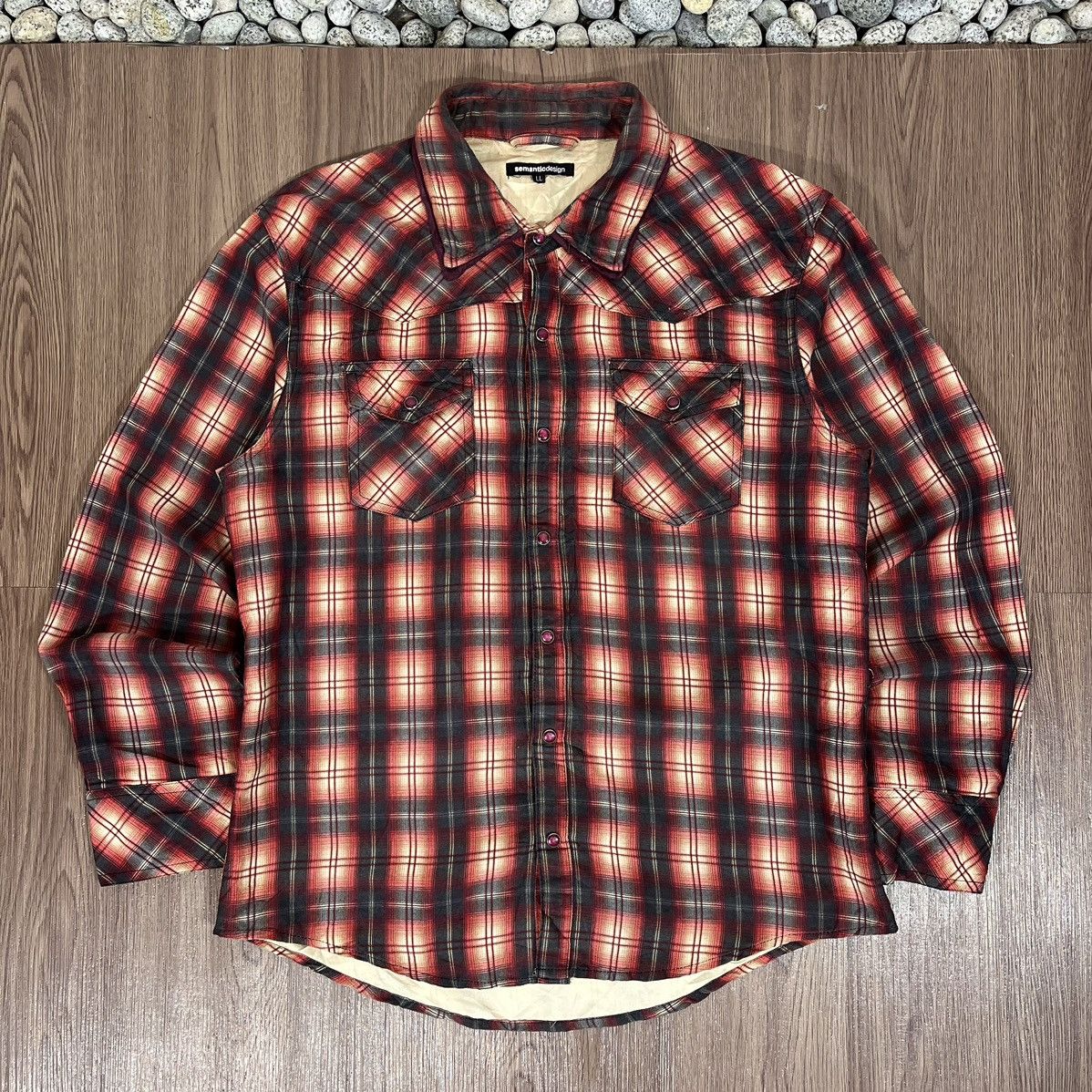 Japanese Brand × Tornado Mart × semanticdesign Semantic Design Double Collar Western Style Plaid Shirt Size US L / EU 52-54 / 3 - 1 Thumbnail