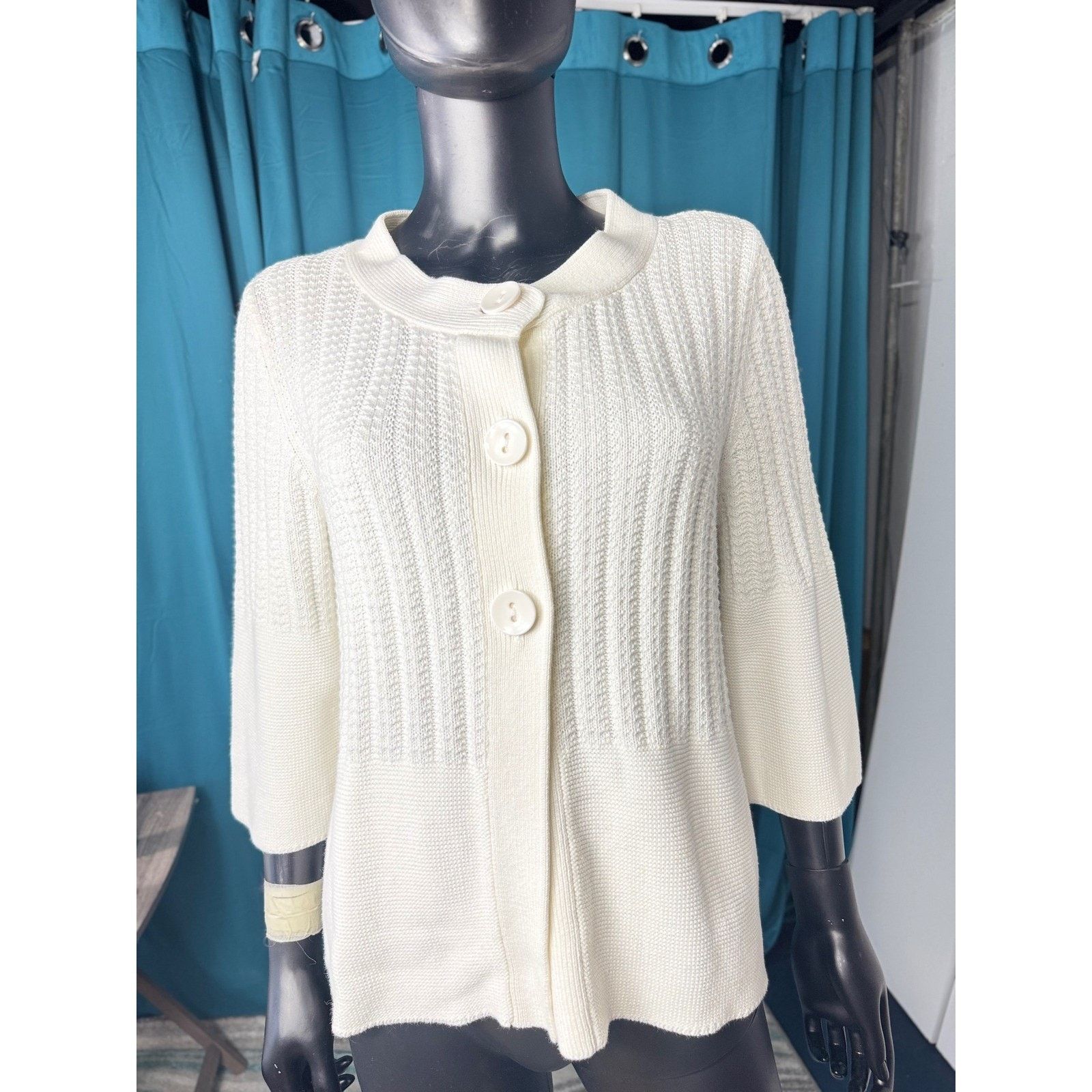 & Other Stories Willow Bay Button Front Cardigan Women's XL Cream Cotton Size XL / US 12-14 / IT 48-50 - 1 Thumbnail