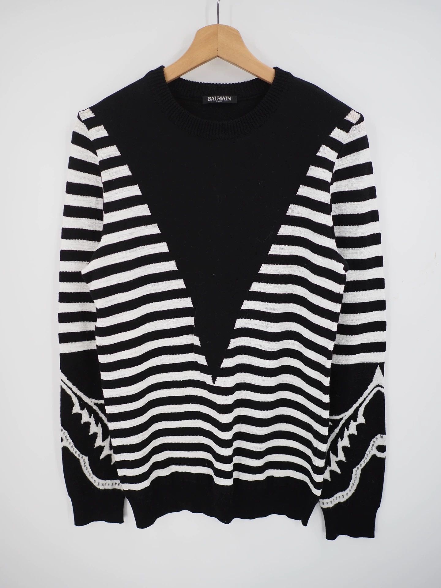 Balmain Balmain Knit Sweater - Black/White, SS18 Runway Style Size US S / EU 44-46 / 1 - 1 Thumbnail