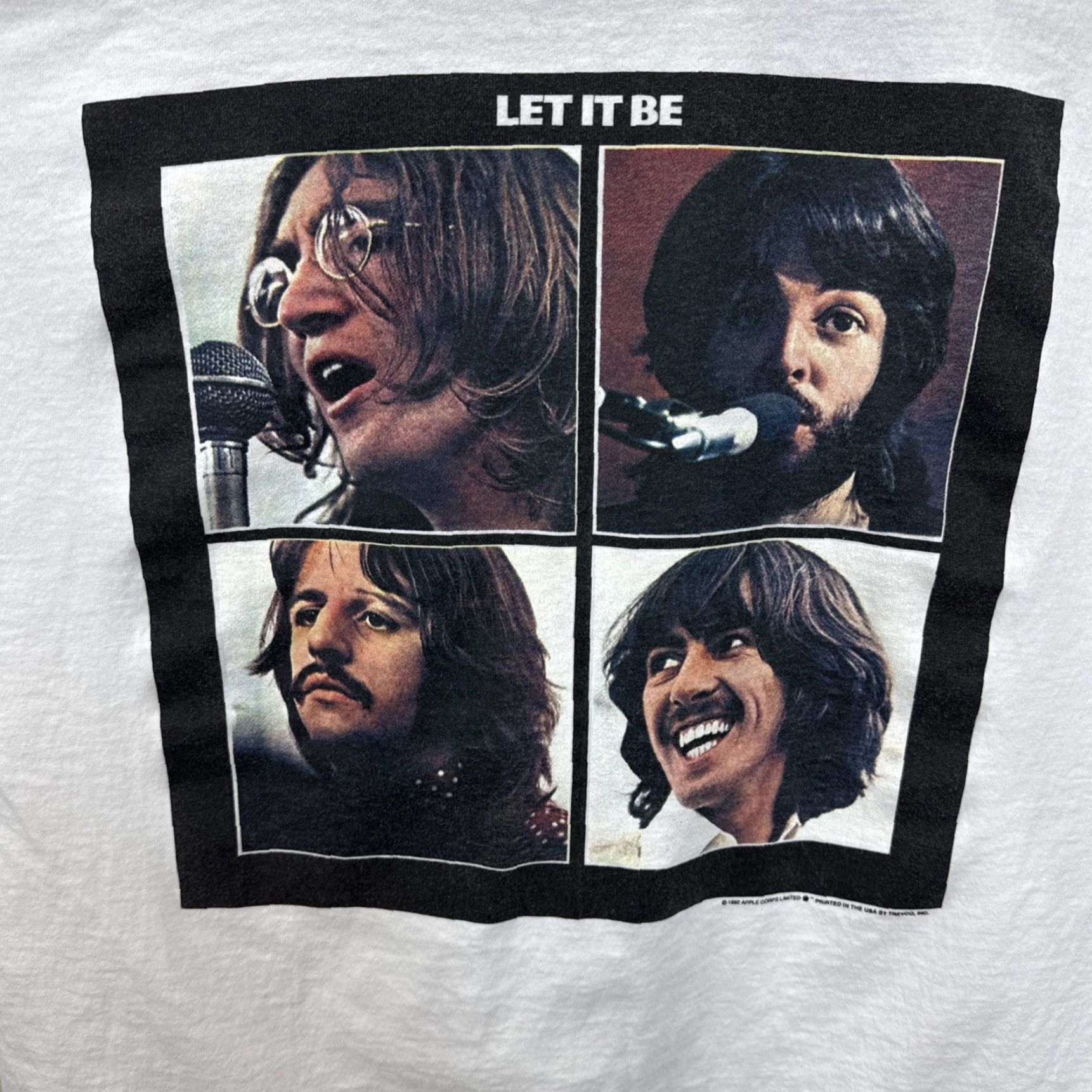 Vintage VINTAGE The Beatles Let It Be Album Cover T-Shirt Concert Tee XL White Shirt Mens Size US XL / EU 56 / 4 - 2 Thumbnail