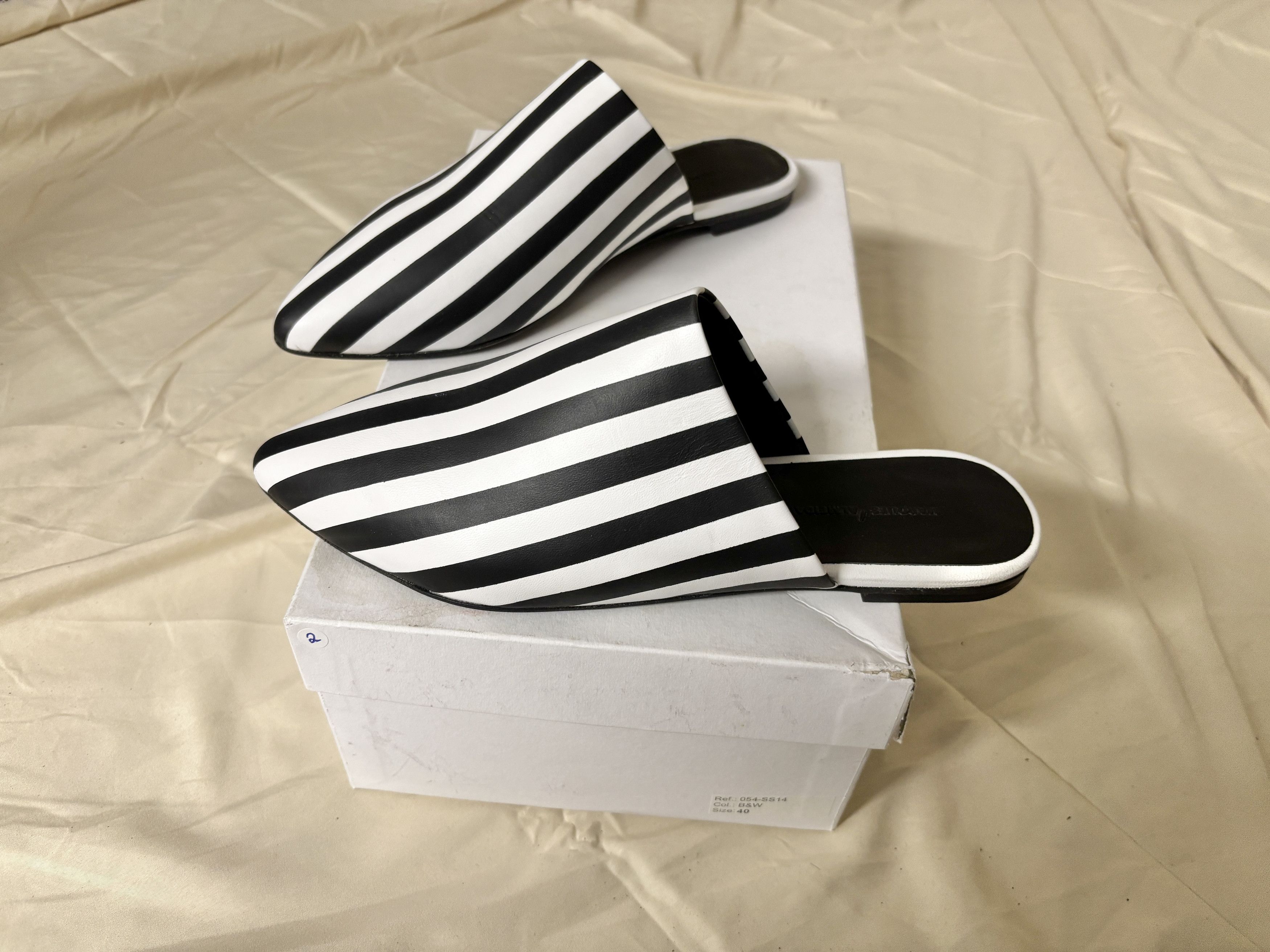 Marques'Almeida Marques Almeida BW Stripe Mules - NEW, Runway A/W17 Size US 10 / IT 40 - 5 Thumbnail