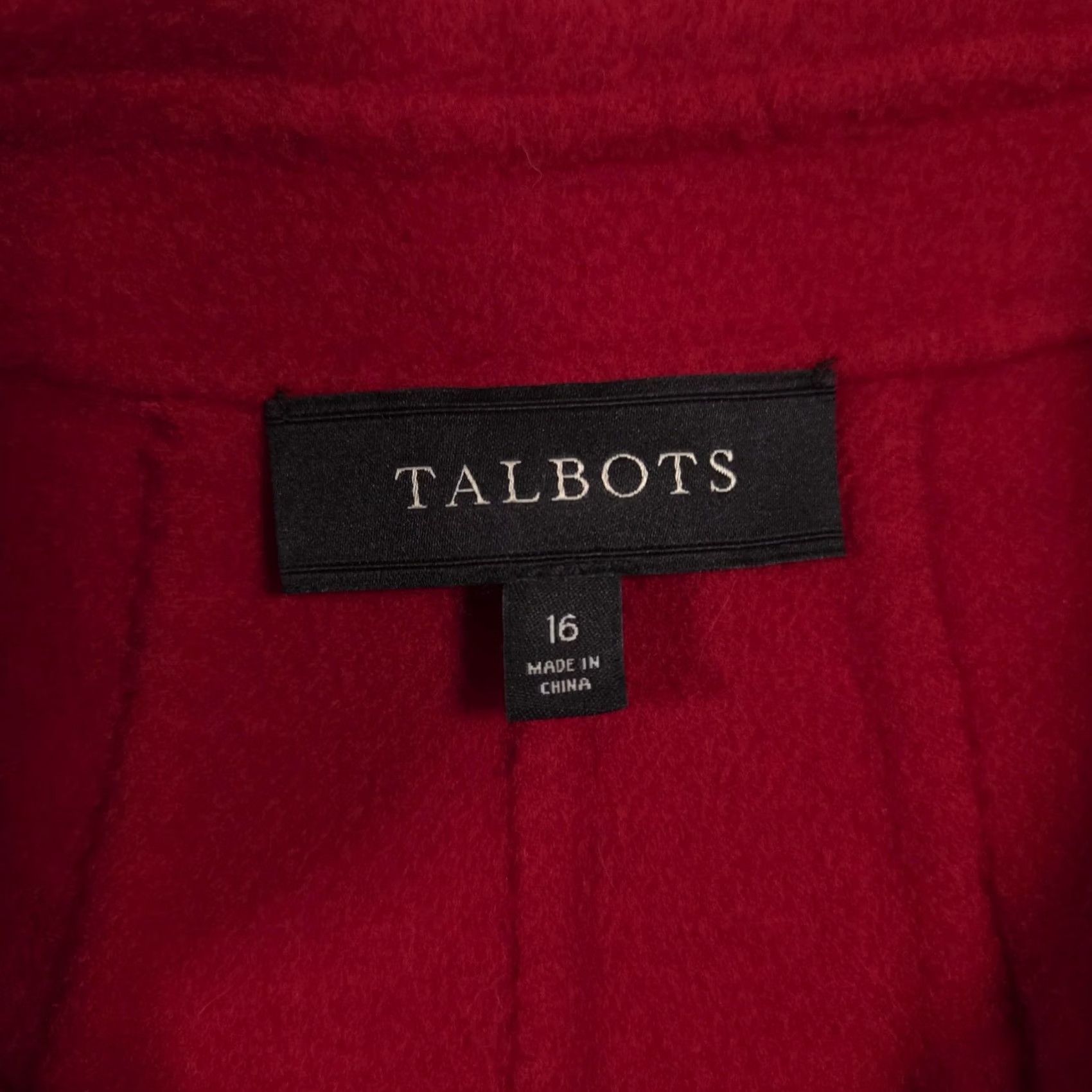 Talbots Talbots Jacket Womens 16 Red Wool Blend Pea Coat Short Double Breasted Classic Size 38" / US 16 / IT 52 - 5 Thumbnail
