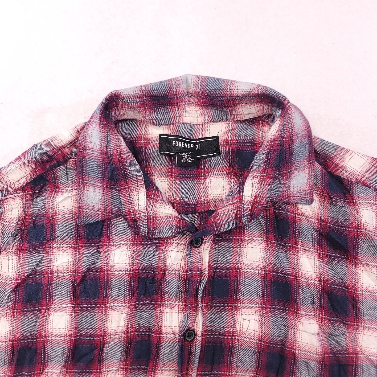 Forever 21 Forever 21 Tartan Flannel Shirt Mens Size Medium M Red Blue Size US M / EU 48-50 / 2 - 1 Thumbnail