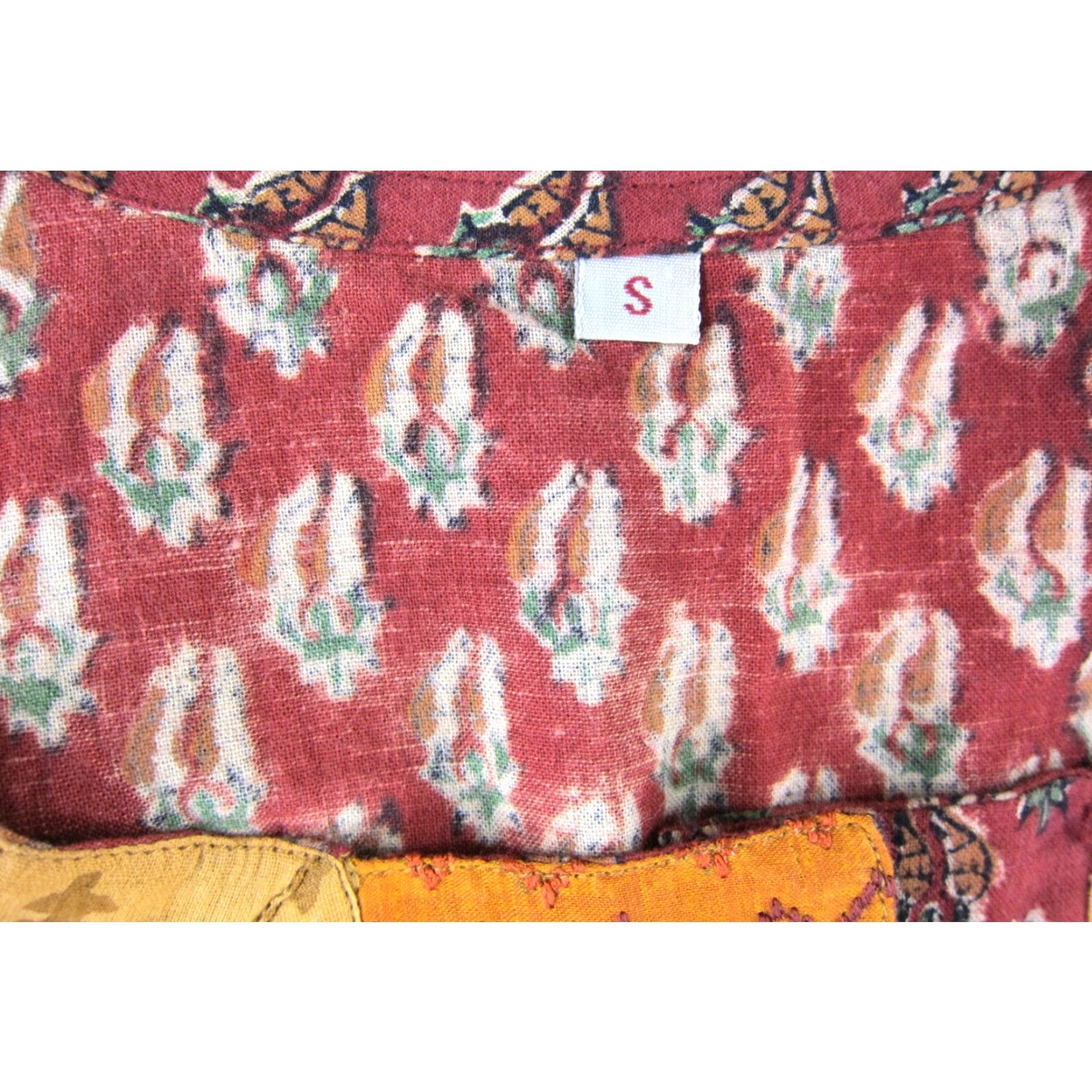 Vintage VINTAGE New VTG Made In India 100% Cotton Orange Red Floral Tunic Kurta Dress Women S Size S / US 4 / IT 40 - 3 Thumbnail