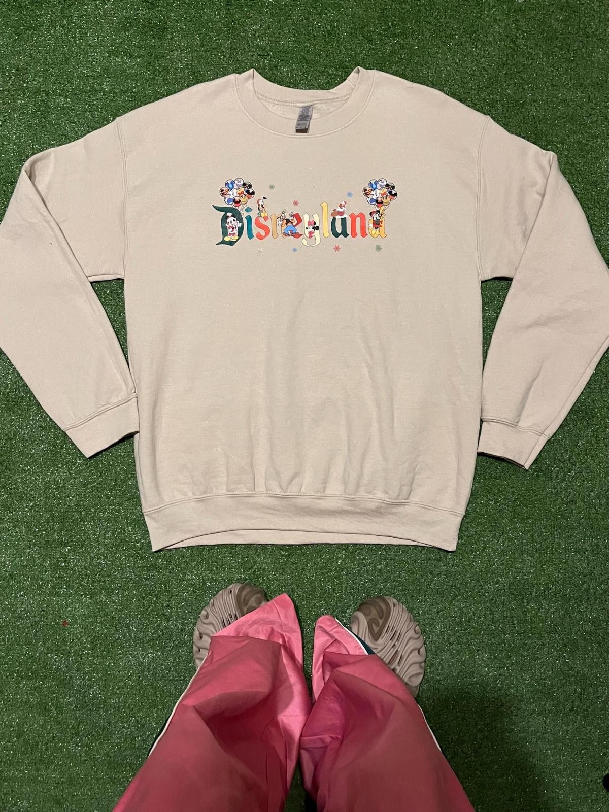Disney Vintage Disneyland Beige Crewneck Sweatshirt Size ONE SIZE - 1 Thumbnail