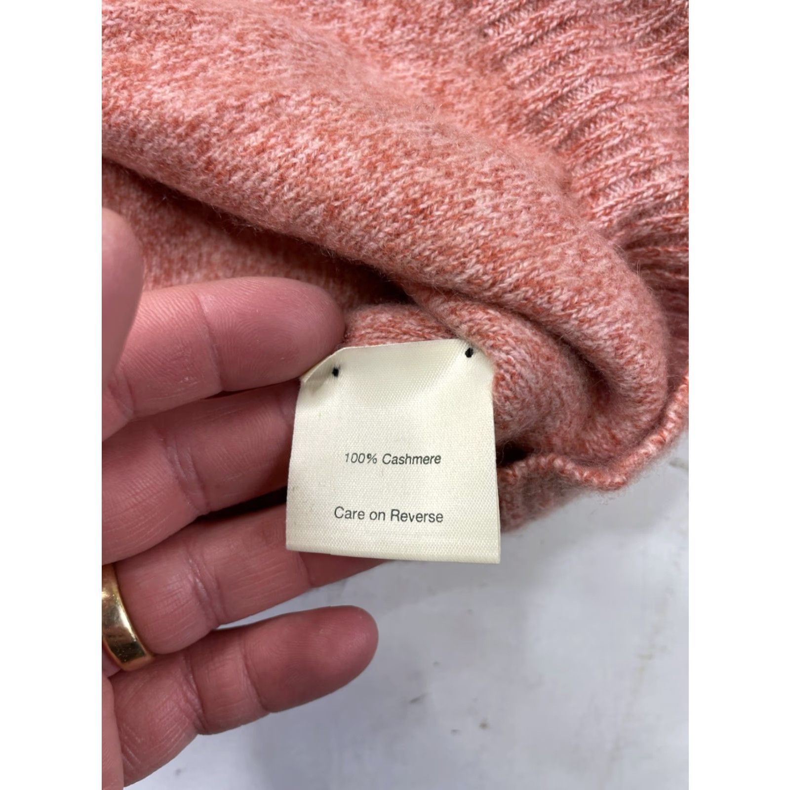 Vintage Holland & Holland Women's Long Sleeve 100% Cashmere Mock Neck Sweater Pink Large Size L / US 10 / IT 46 - 6 Thumbnail