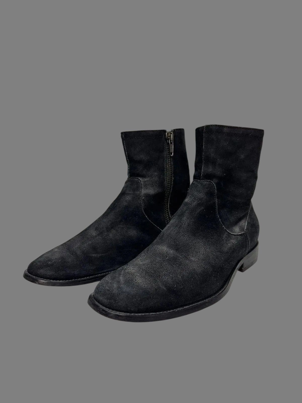 If Six Was Nine Italy Leather Mens Boots AS98 Meltal Zip Rick Owens Style Size US 8 / EU 41 - 4 Thumbnail