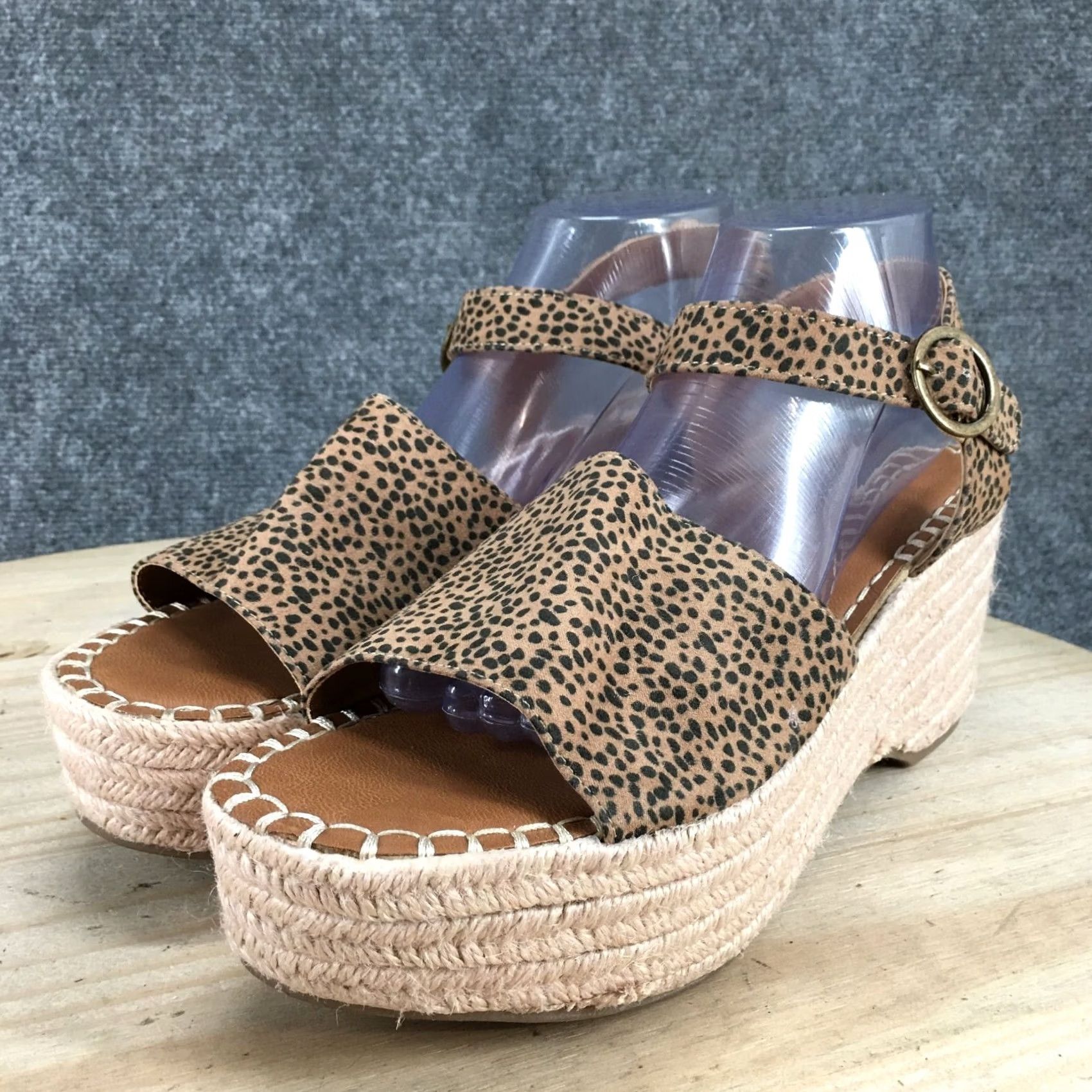 Vintage Universal Thread Sandals Women 11 Morgan Platform Wedge Espadrille Brown True Brown Size US 11 / IT 41 - 4 Thumbnail