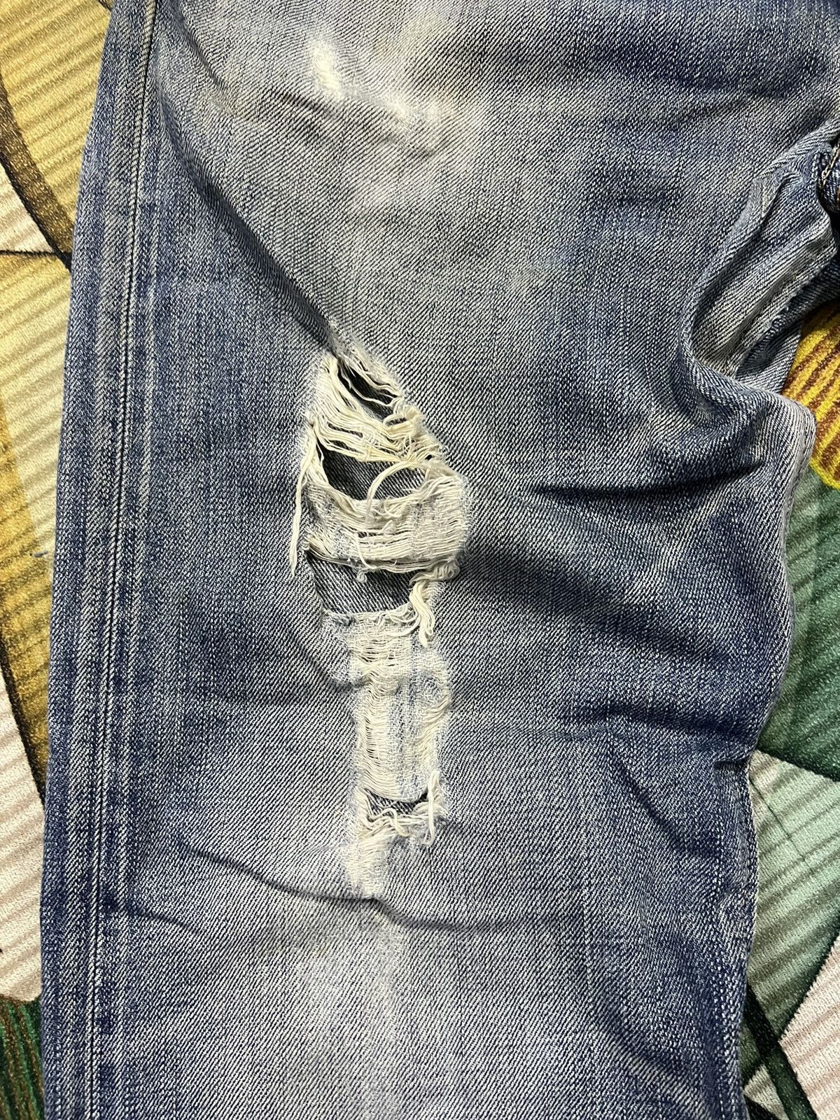 Edwin × Japanese Brand VINTAGE EDWIN HALF SELVEDGE DISTRESSED JEANS Size US 34 / EU 50 - 3 Thumbnail