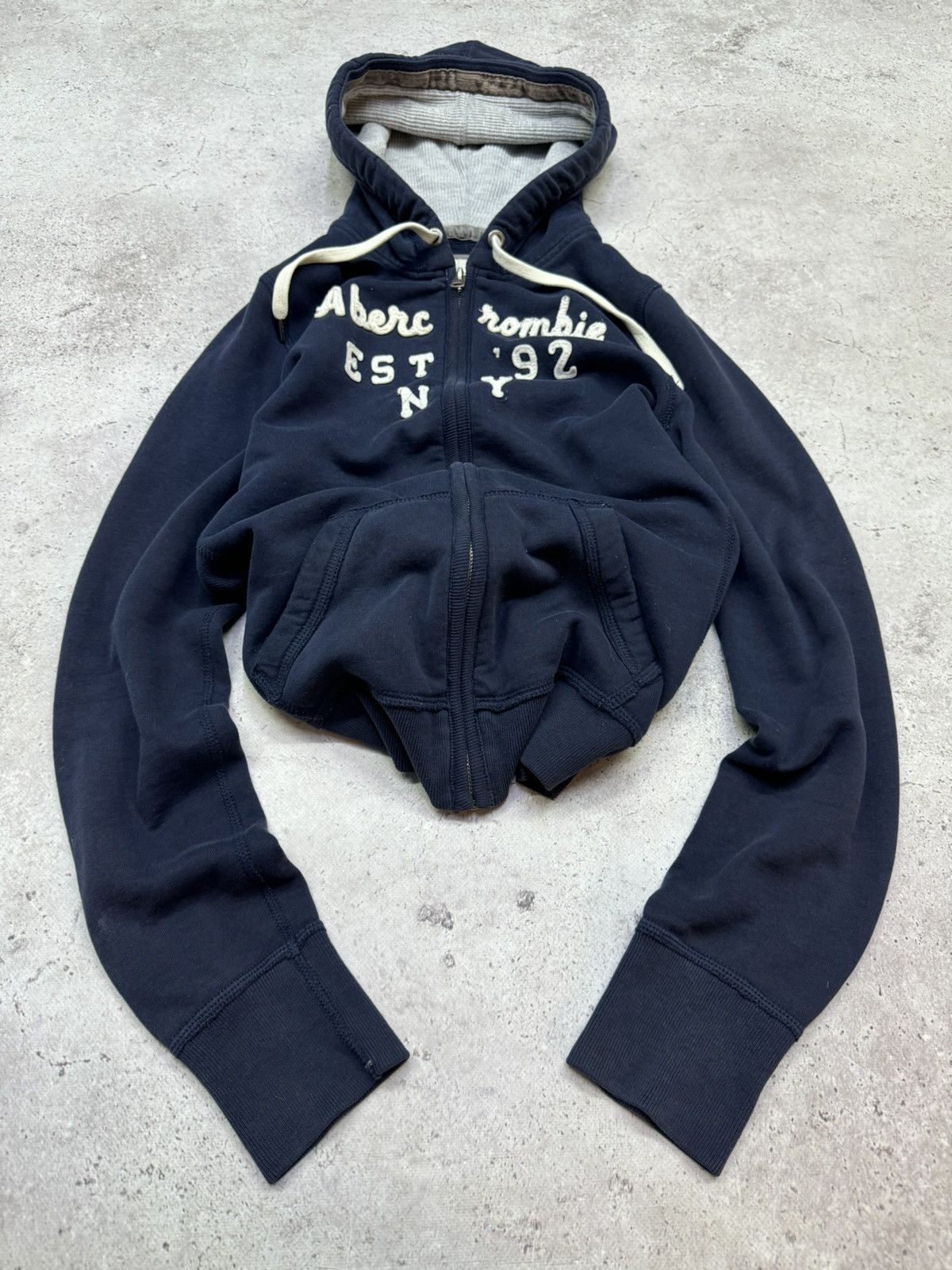 Abercrombie & Fitch Vintage 3D Logo Zip Hoodie