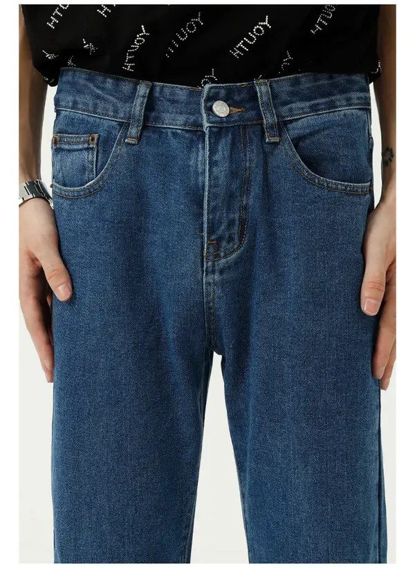 Japanese Brand VIBE Straight micro-flare solid color jeans Size US 30 / EU 46 - 8 Thumbnail