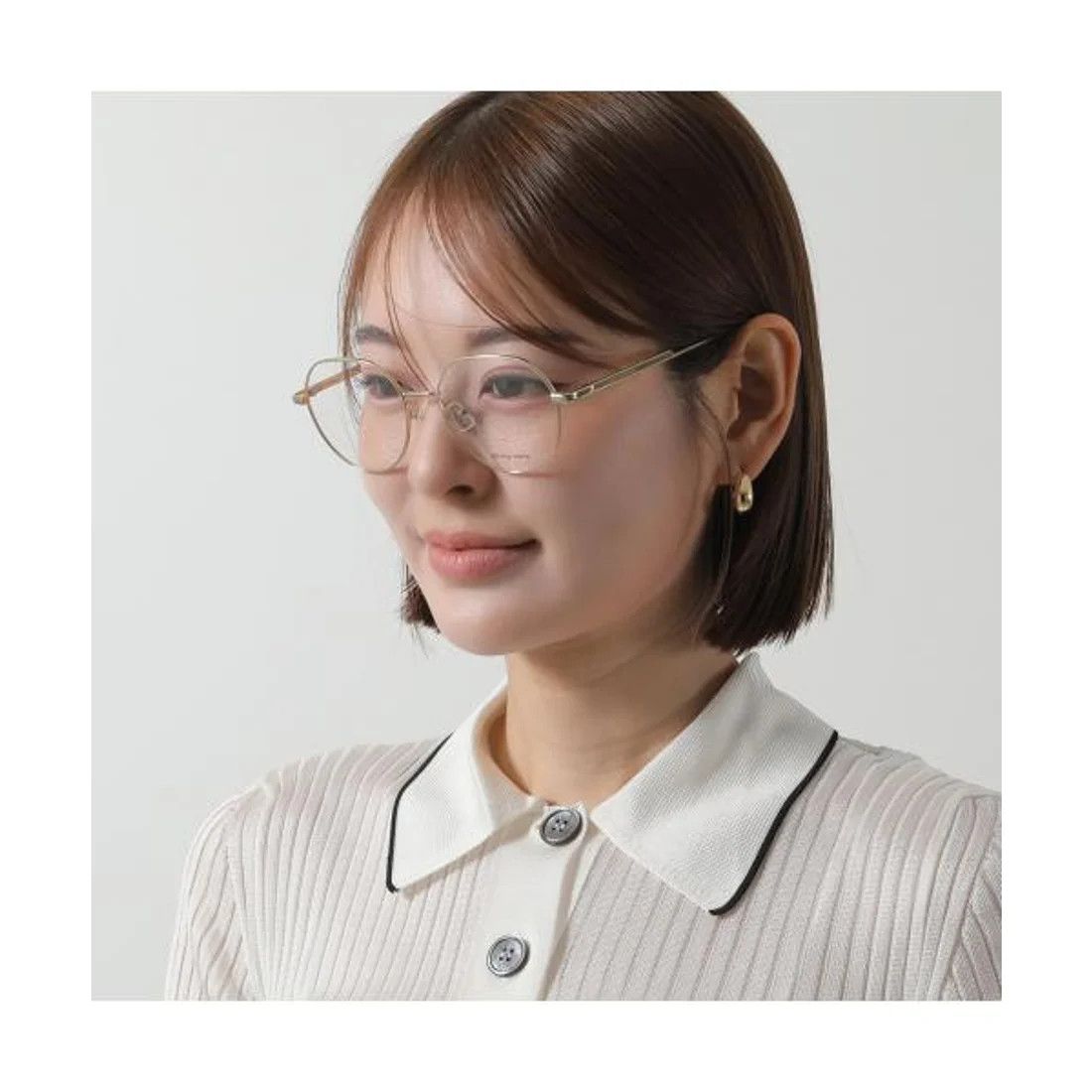 Bottega Veneta Bottega Veneta BV1076OA 001 Eyeglasses Gold 54mm Round Frame Size ONE SIZE - 3 Thumbnail