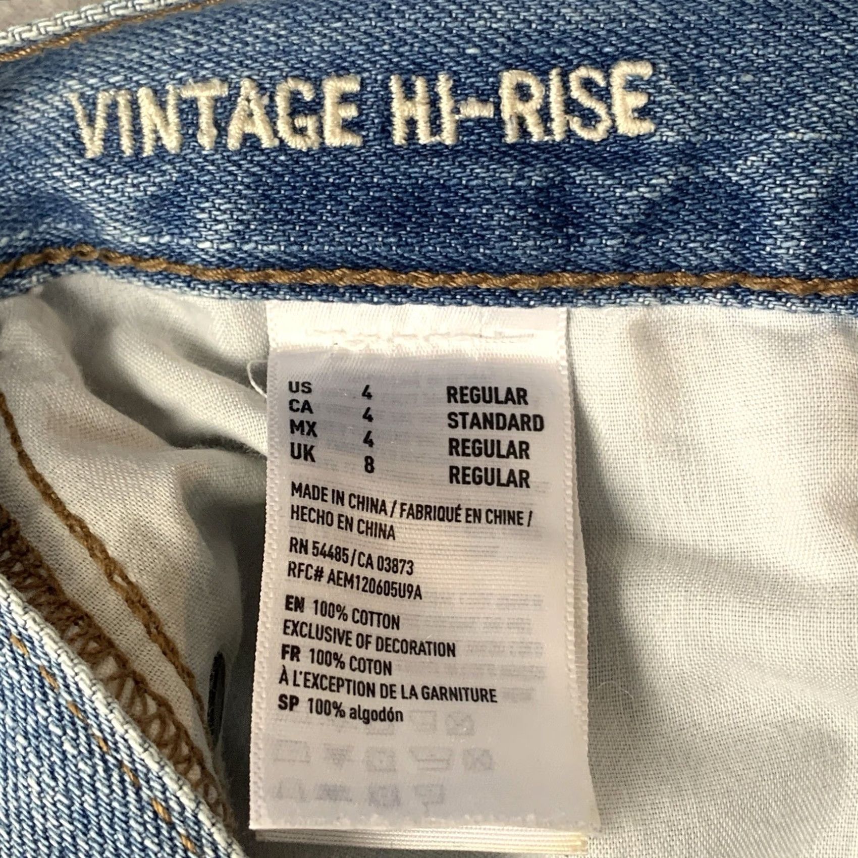 American Eagle Outfitters American Eagle Jeans Women 4 Hi Rise Vintage Blue 2 Tone Button Fly Raw Hem Y2K Jeans Size 27" / US 4 / IT 40 - 5 Thumbnail