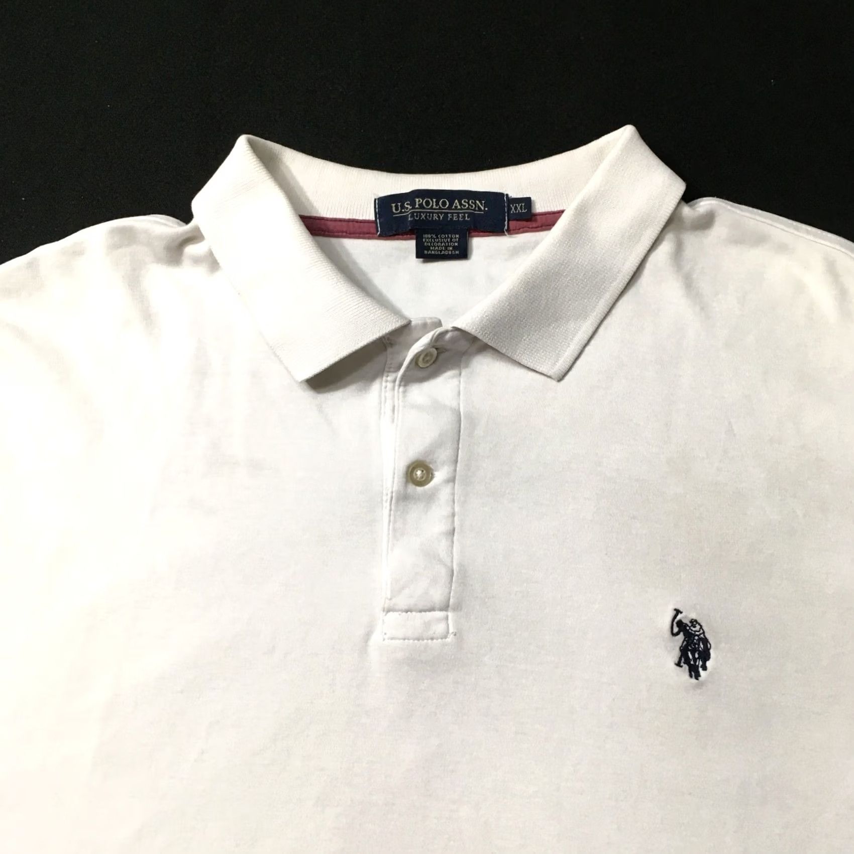 Vintage US Polo Assn Men Polo Shirt 2XL White Pique Short Sleeve Size US XXL / EU 58 / 5 - 3 Thumbnail