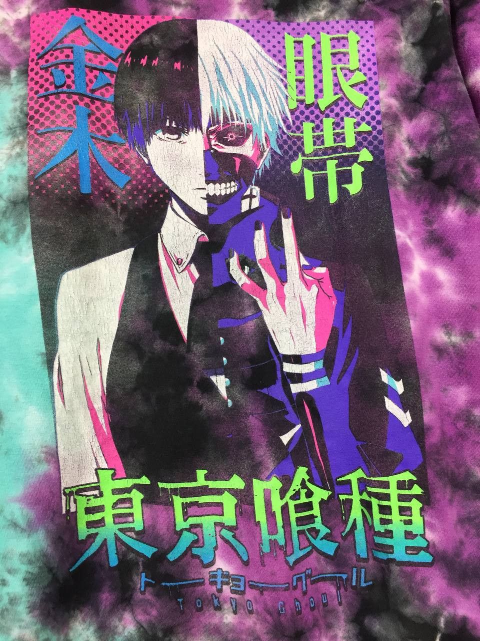 Anime × Vintage Tokyo Ghoul Ken Kaneki Split Face Anime Manga Tee Size US XS / EU 42 / 0 - 4 Thumbnail