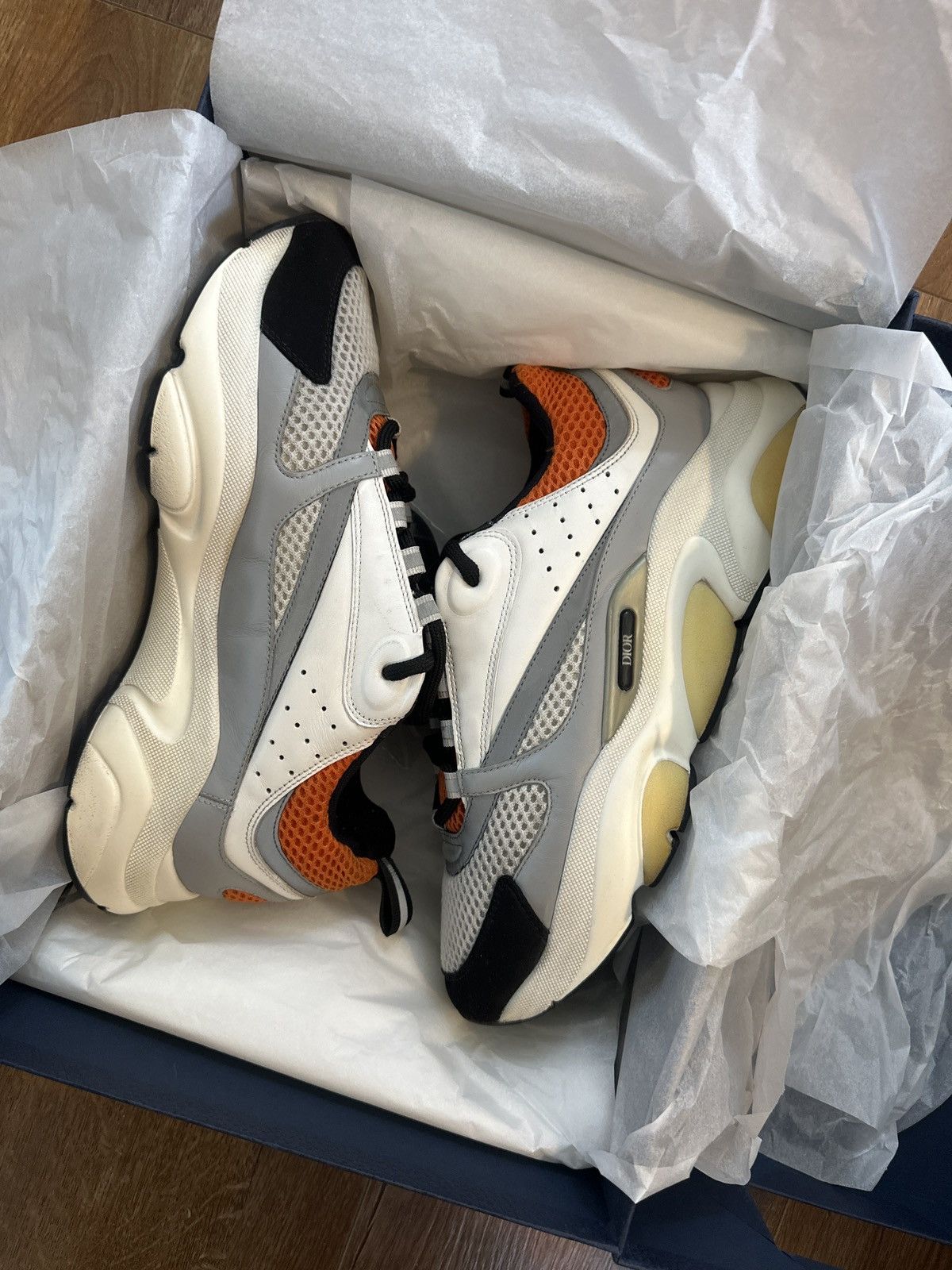 Dior Dior Sneakers B22 Grey/Orange Size US 8.5 / EU 41-42 - 7 Thumbnail