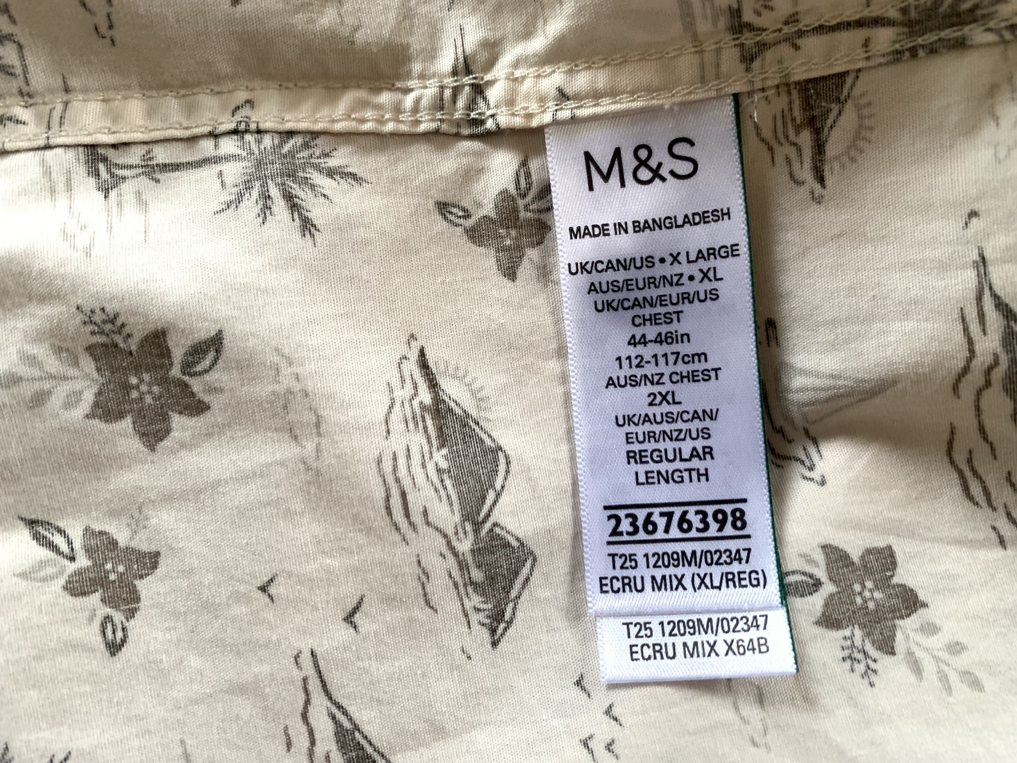 Marks & Spencer Marks & Spencer Cotton Printed Hawaiian Shirt Size US XL / EU 56 / 4 - 6 Thumbnail