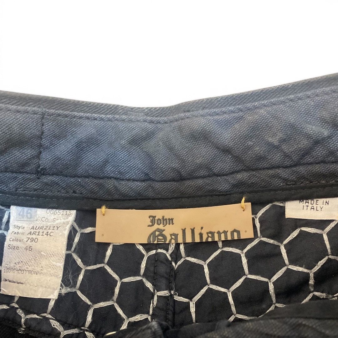 John Galliano John Galliano Honeycomb Hexagonal Pattern Black Denim Size US 31 - 2 Thumbnail
