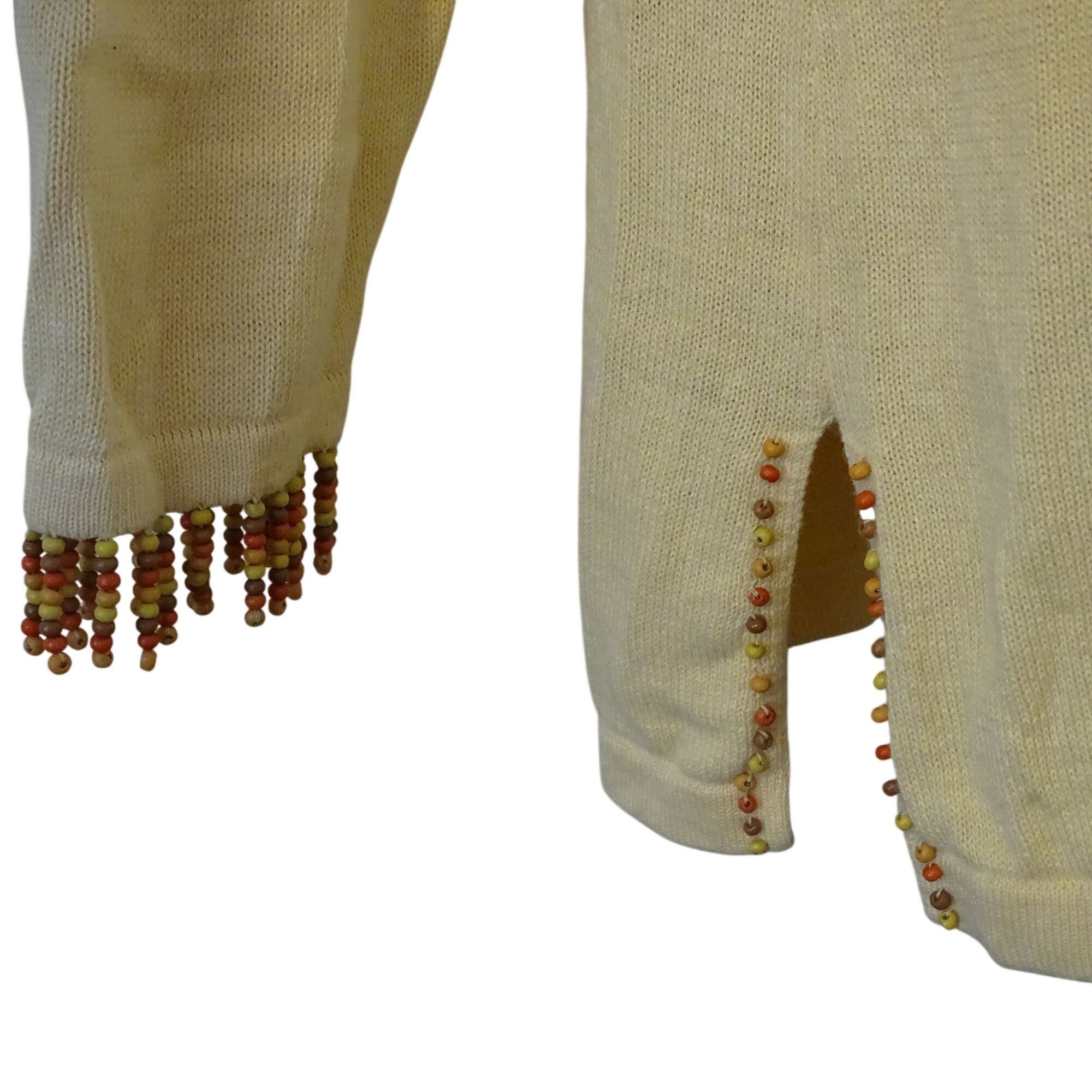 Vintage Vtg Storybook Knits Yellow Beaded Lion Tunic Knit Sweater Size XL / US 12-14 / IT 48-50 - 3 Thumbnail