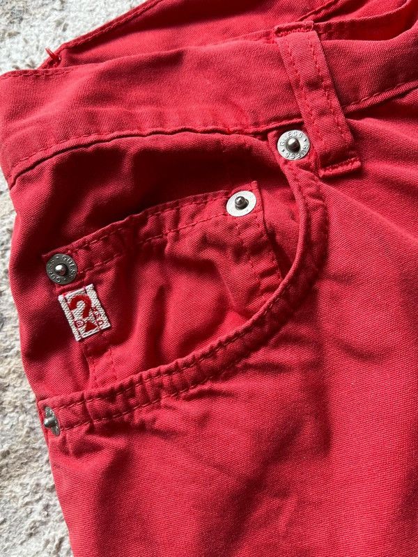 Guess Guess Jeans Made in Italy Red Vintage 90s Rare Slim Fit Size 27" / US 4 / IT 40 - 5 Thumbnail