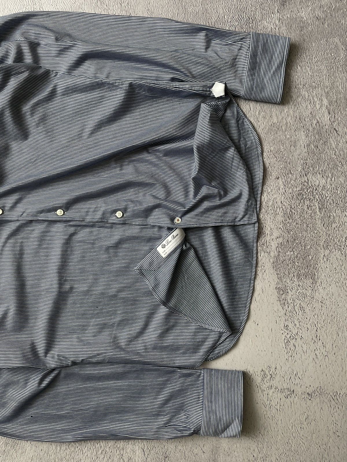 Loro Piana LUXURY LORO PIANA! Dress Shirt Striped Made In Italy Size US L / EU 52-54 / 3 - 3 Thumbnail