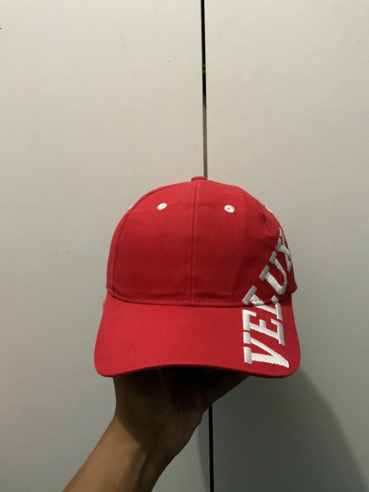 Vintage Velux Big Logo Embroidery Red Hat Cap Size ONE SIZE - 1 Thumbnail