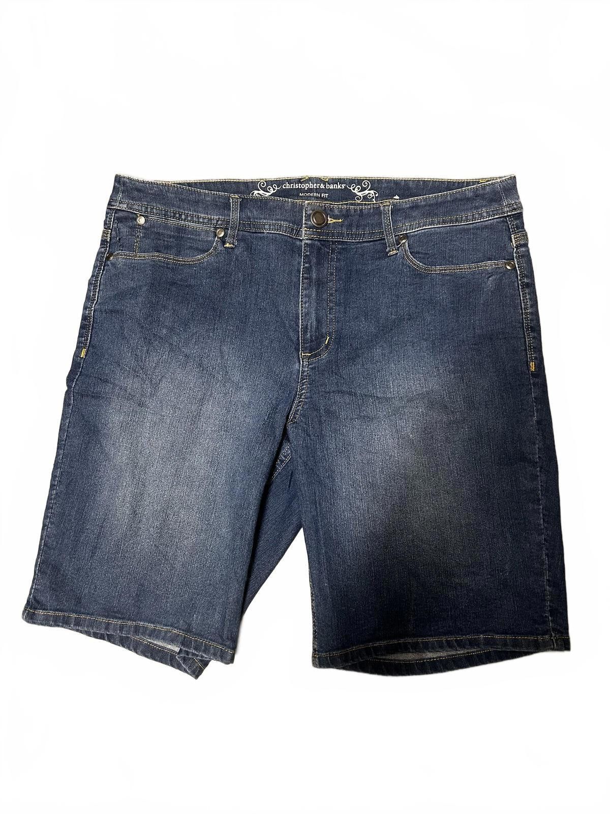 Designer Stylish Christopher & Banks Modern Fit Denim Shorts Size 28" / US 6 / IT 42 - 1 Thumbnail