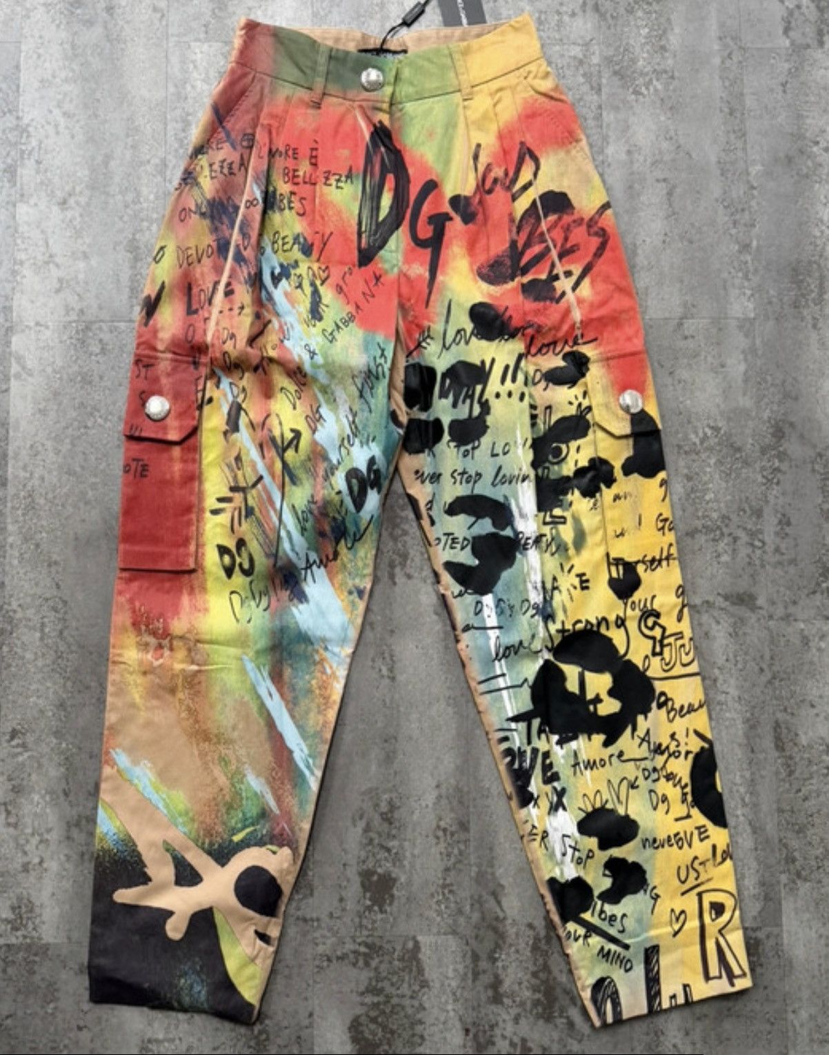 Dolce & Gabbana Dolce & Gabbana Graffiti Cargo Pants 🎨🔥 uk8 Size 27" / US 4 / IT 40 - 1 Thumbnail
