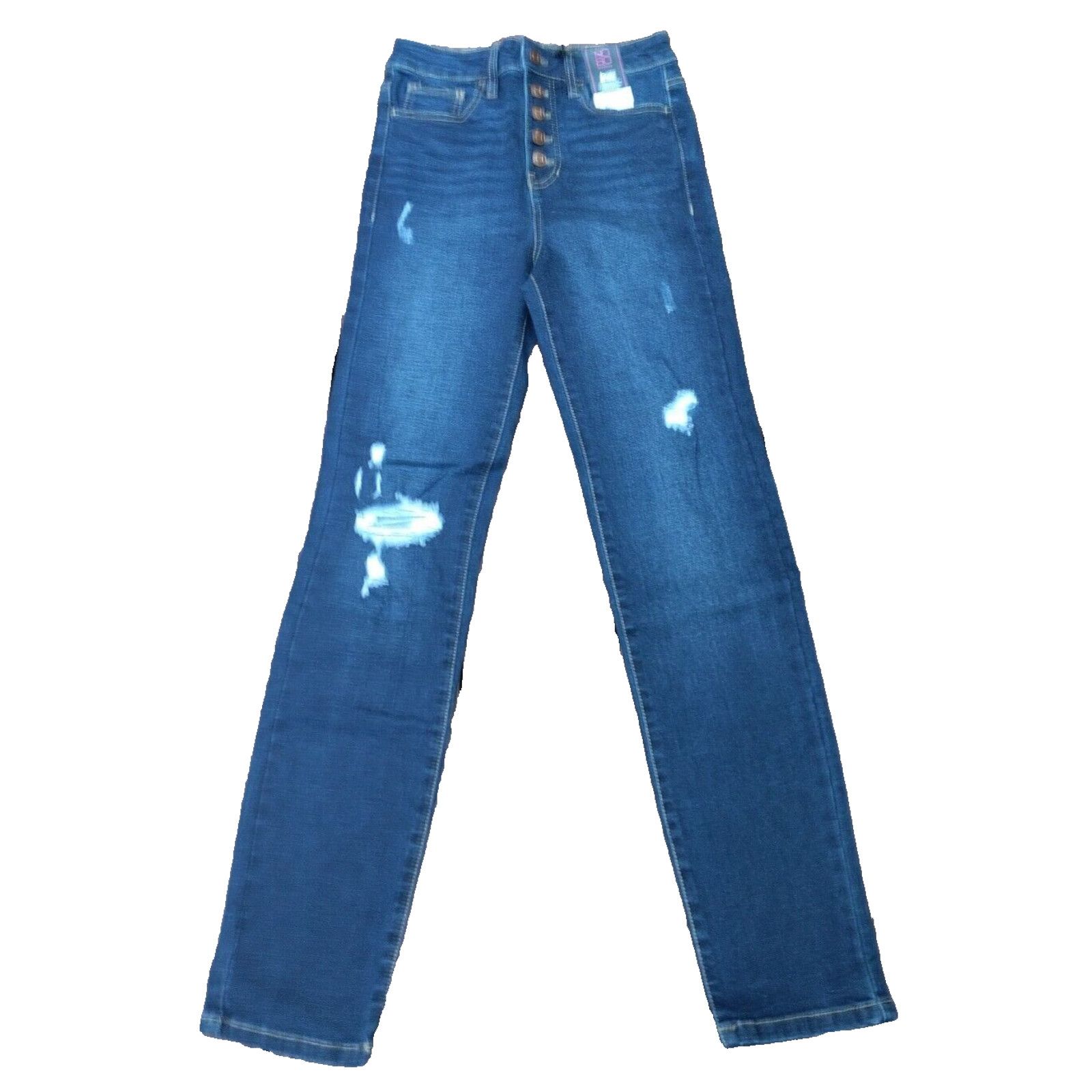 The Unbranded Brand No Boundaries SZ. 3 Skinny Jeans Five Button Fly Distressed Size 27" / US 4 / IT 40 - 1 Thumbnail