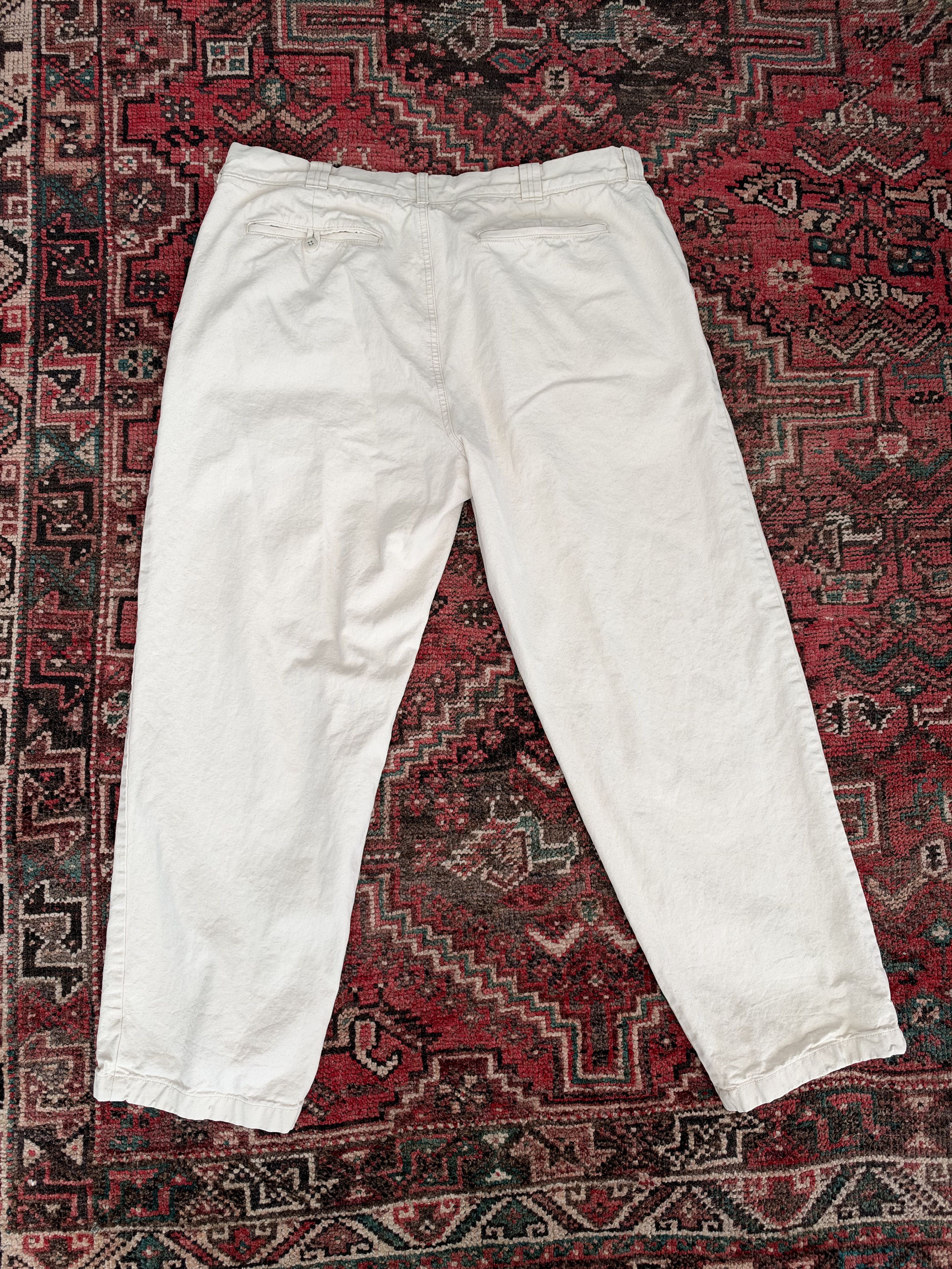J.Crew J.Crew Cotton Canvas Wide Fit Trousers in Natural, 38x32 Size US 38 / EU 54 - 2 Thumbnail