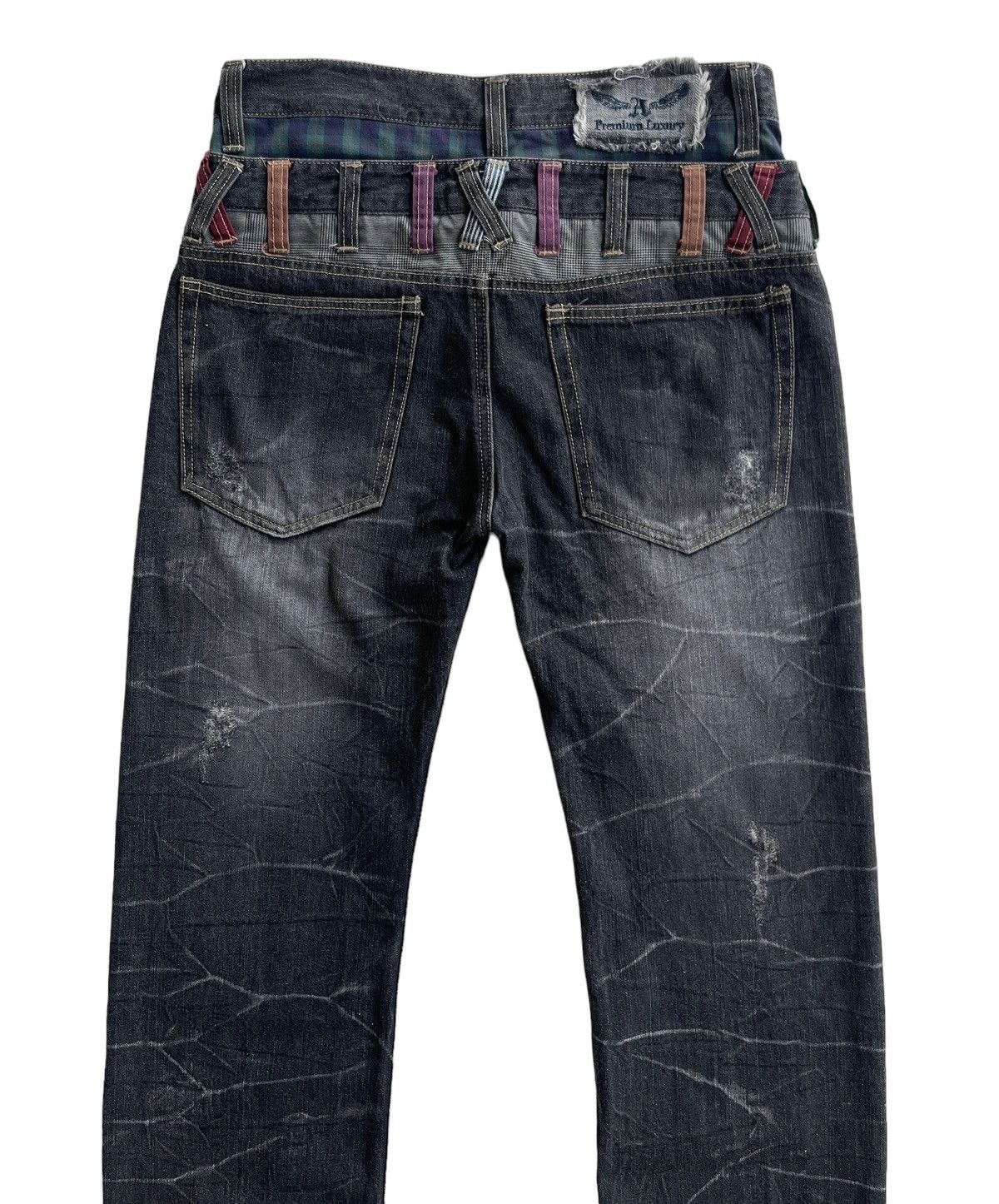 Japanese Brand Antfui Double Waist Distressed Rusty Denim Size US 31 - 4 Thumbnail
