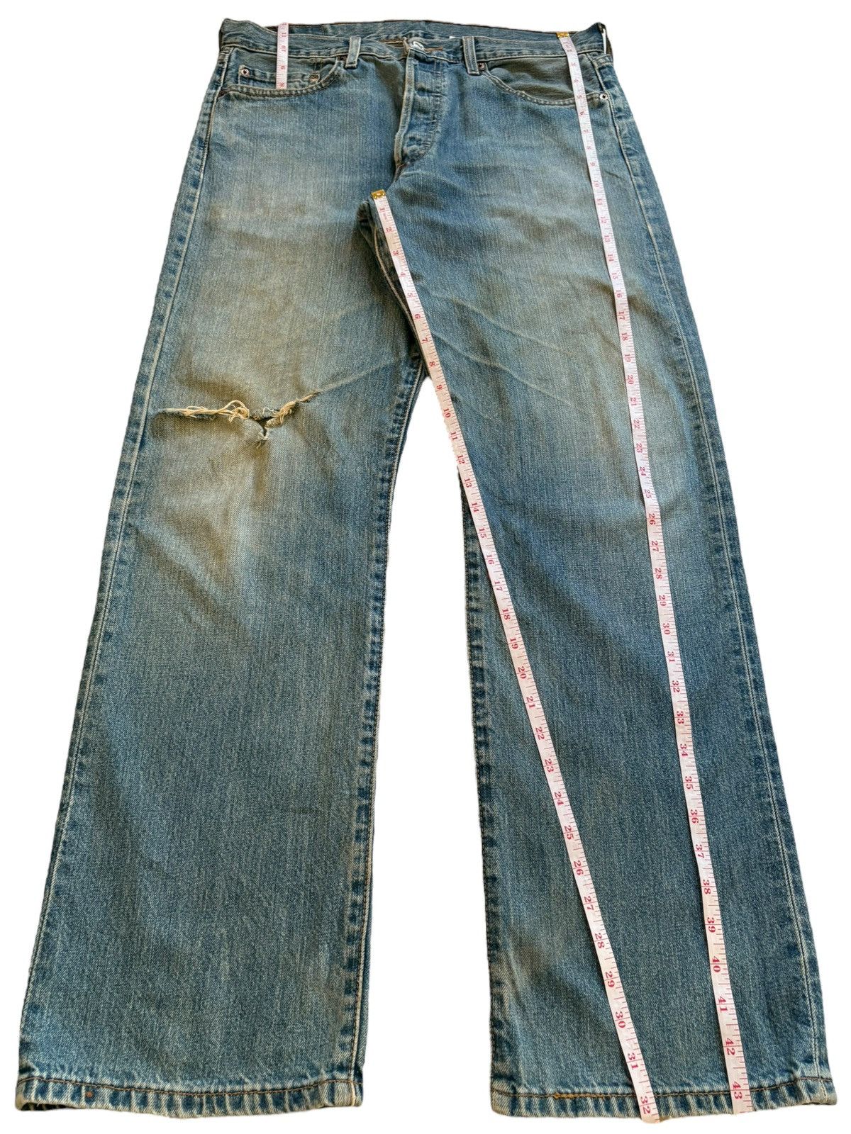 Levi's Vintage 90s Levis 501 Mud Wash Distressed Baggy Jeans Size US 34 / EU 50 - 12 Thumbnail