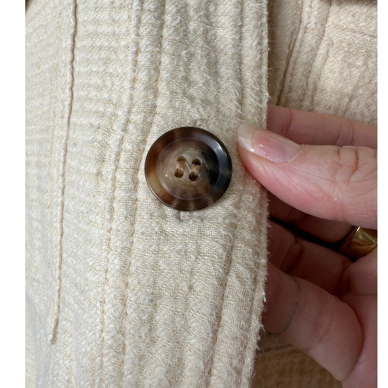 Madewell Madewell Oatmeal Long Sleeve Button Shirt Jacket Medium Size M / US 6-8 / IT 42-44 - 4 Thumbnail