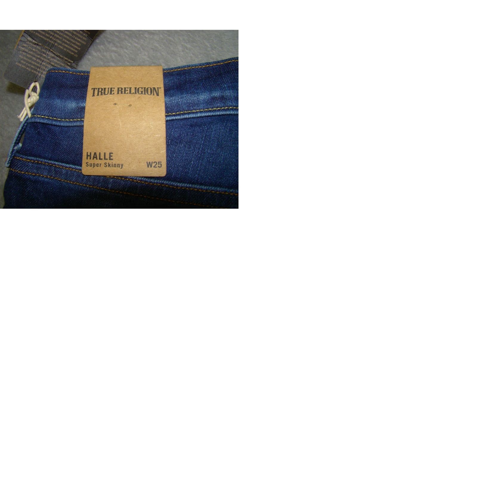 True Religion NWT True Religion Womens Jeans Halle Mid-Rise Super-Skinny 25 Blue Denim Cotton Blend Womens Christmas Gift Mens? Size 42" / US 20 - 9 Thumbnail