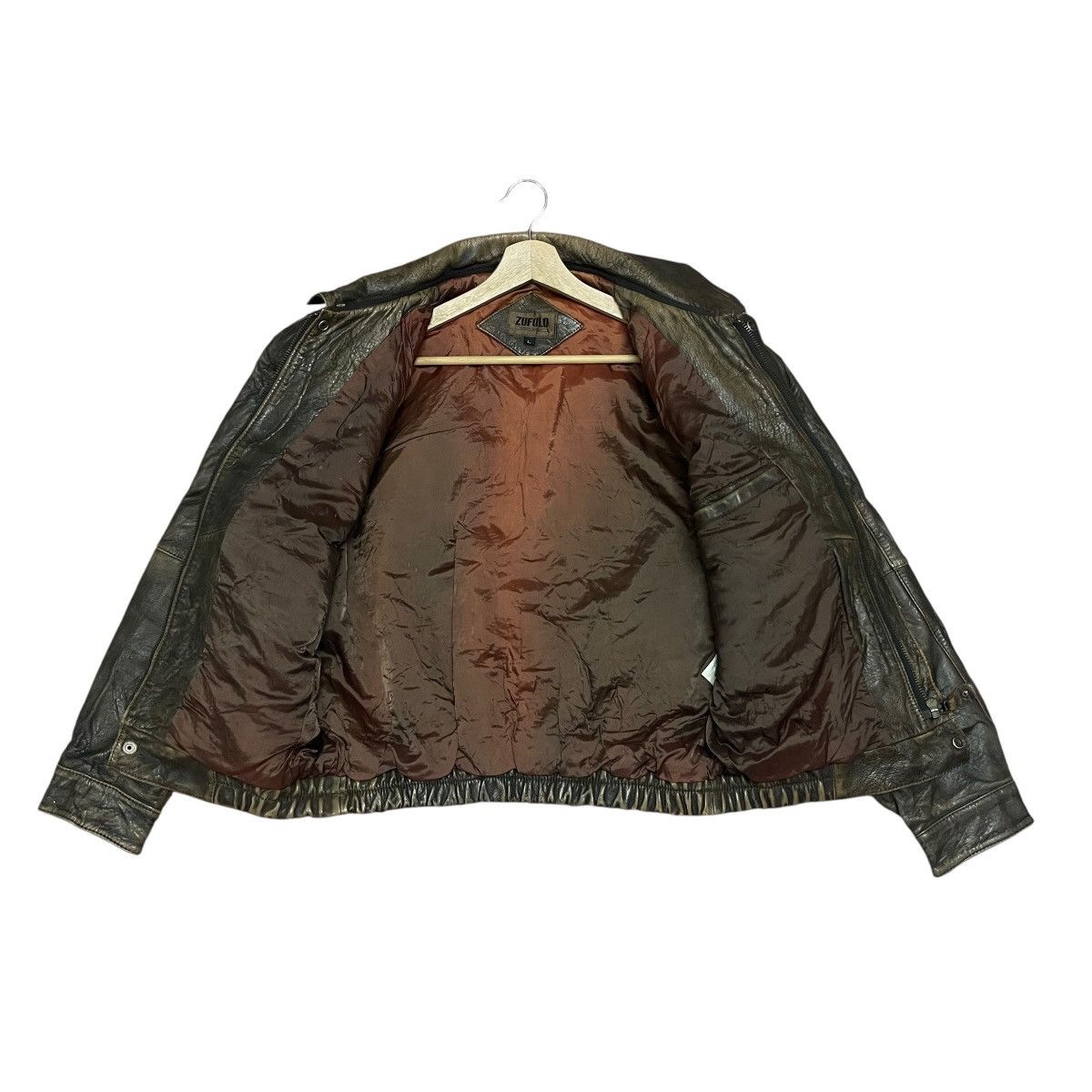 Leather Vintage Zufolo Sheepskin Flight Leather Bomber Jacket Size US L / EU 52-54 / 3 - 22 Thumbnail