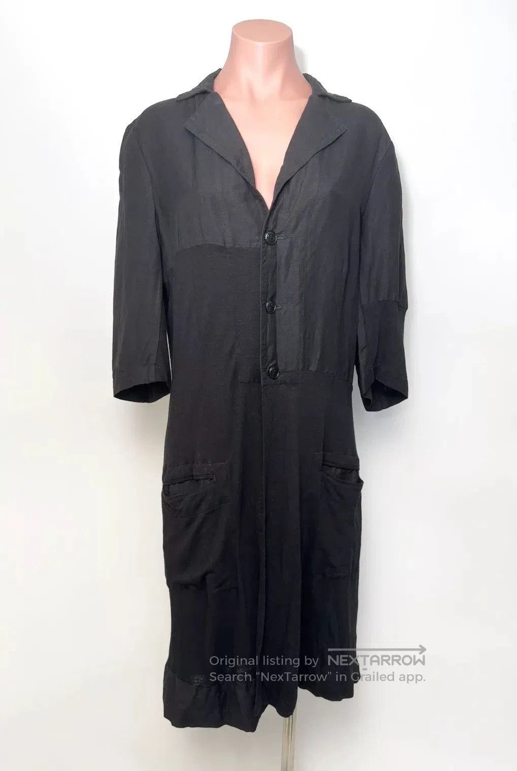 Y's Y's Mixed Material Long Cardigan Dress. Size M / US 6-8 / IT 42-44 - 1 Thumbnail