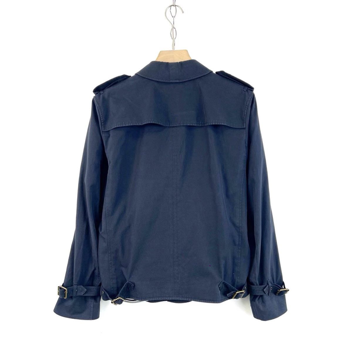 Burberry Burberry Navy Collared Cotton Long Sleeve Trench Coat K12 Size US M / EU 48-50 / 2 - 2 Thumbnail