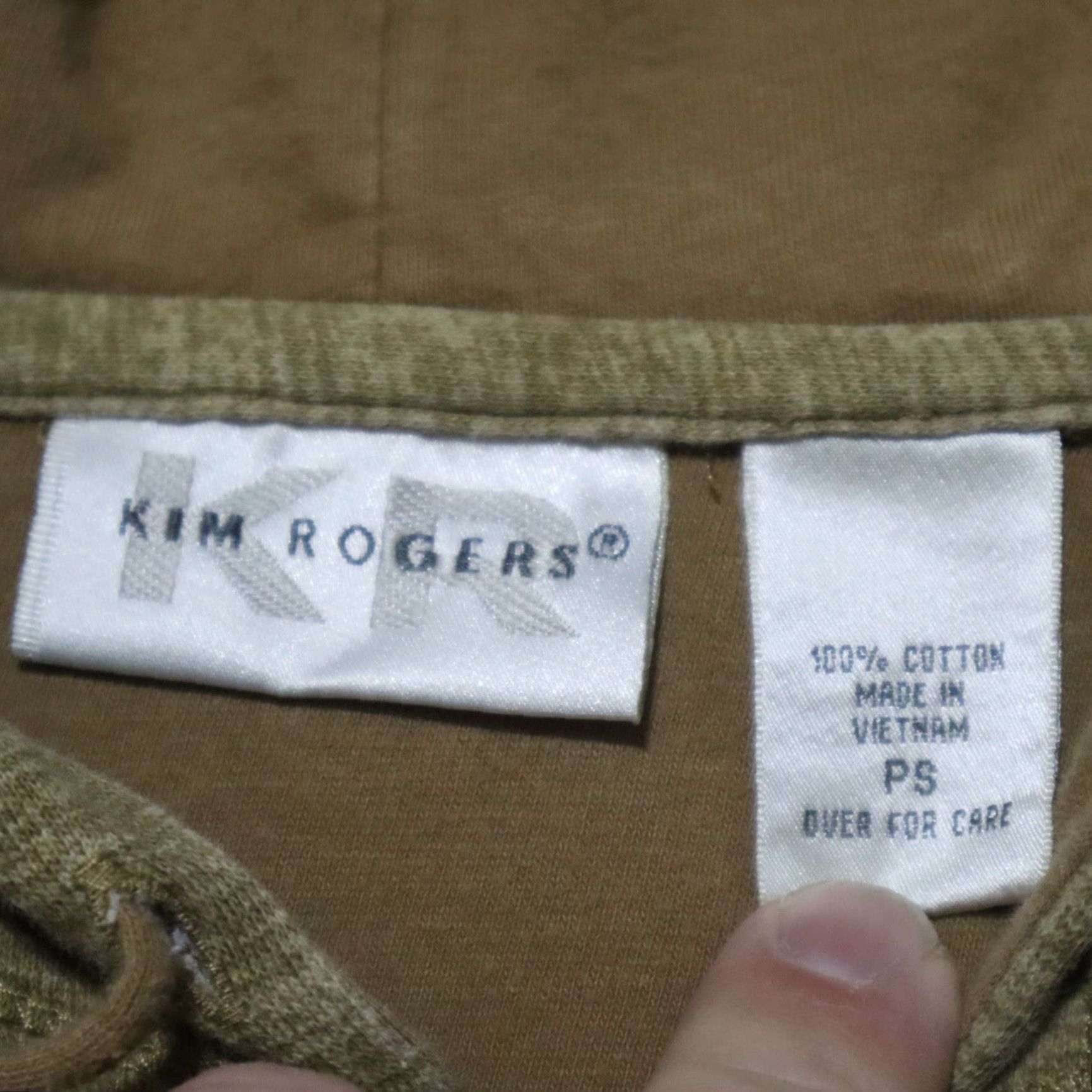 Vintage Kim Rogers Sweatshirt Hooded PS Petite Small Lightweight Brown Full Zip Pockets Zipper Womens Size M / US 6-8 / IT 42-44 - 3 Thumbnail