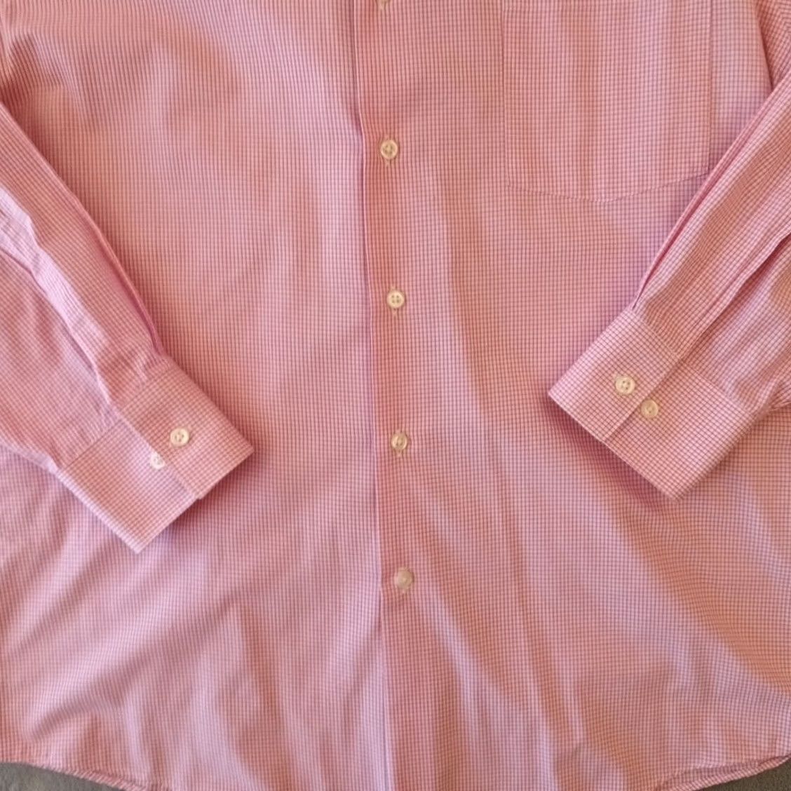 Van Heusen Van Heusen Shirt Mens 16 Pink Plaid Long Sleeve Button Up Cotton Blend Dress Shirt Mens Cardi? Size US L / EU 52-54 / 3 - 4 Thumbnail