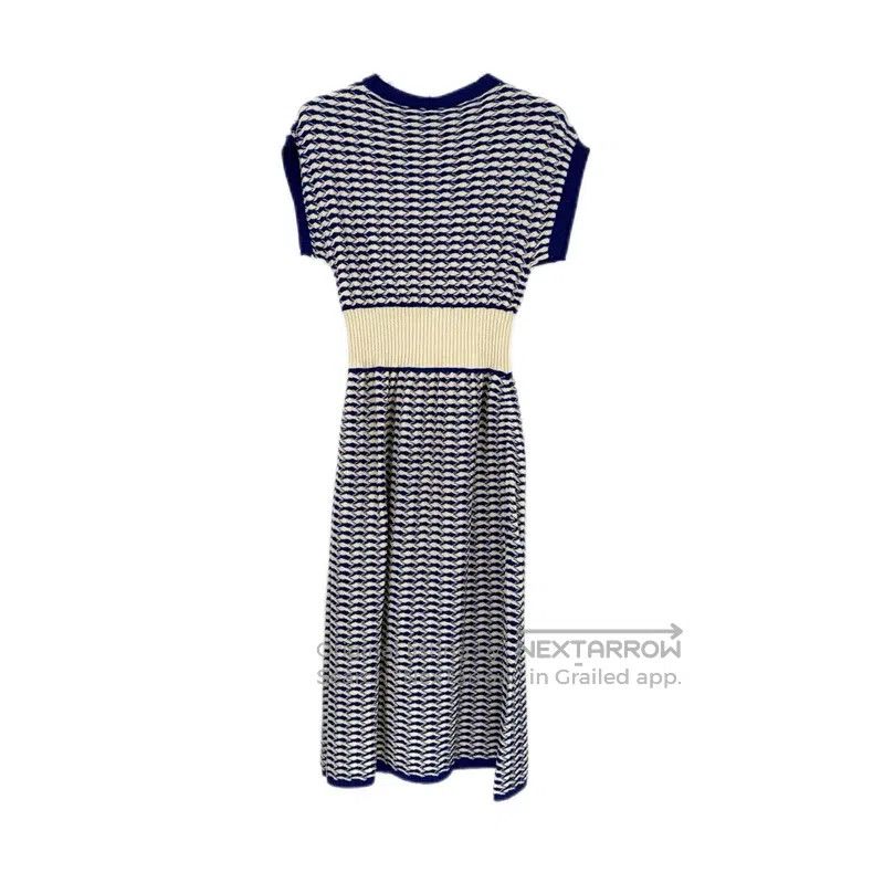 Chanel Chanel Blue and white classic logo cotton knitted dress Size XS / US 0-2 / IT 36-38 - 2 Thumbnail