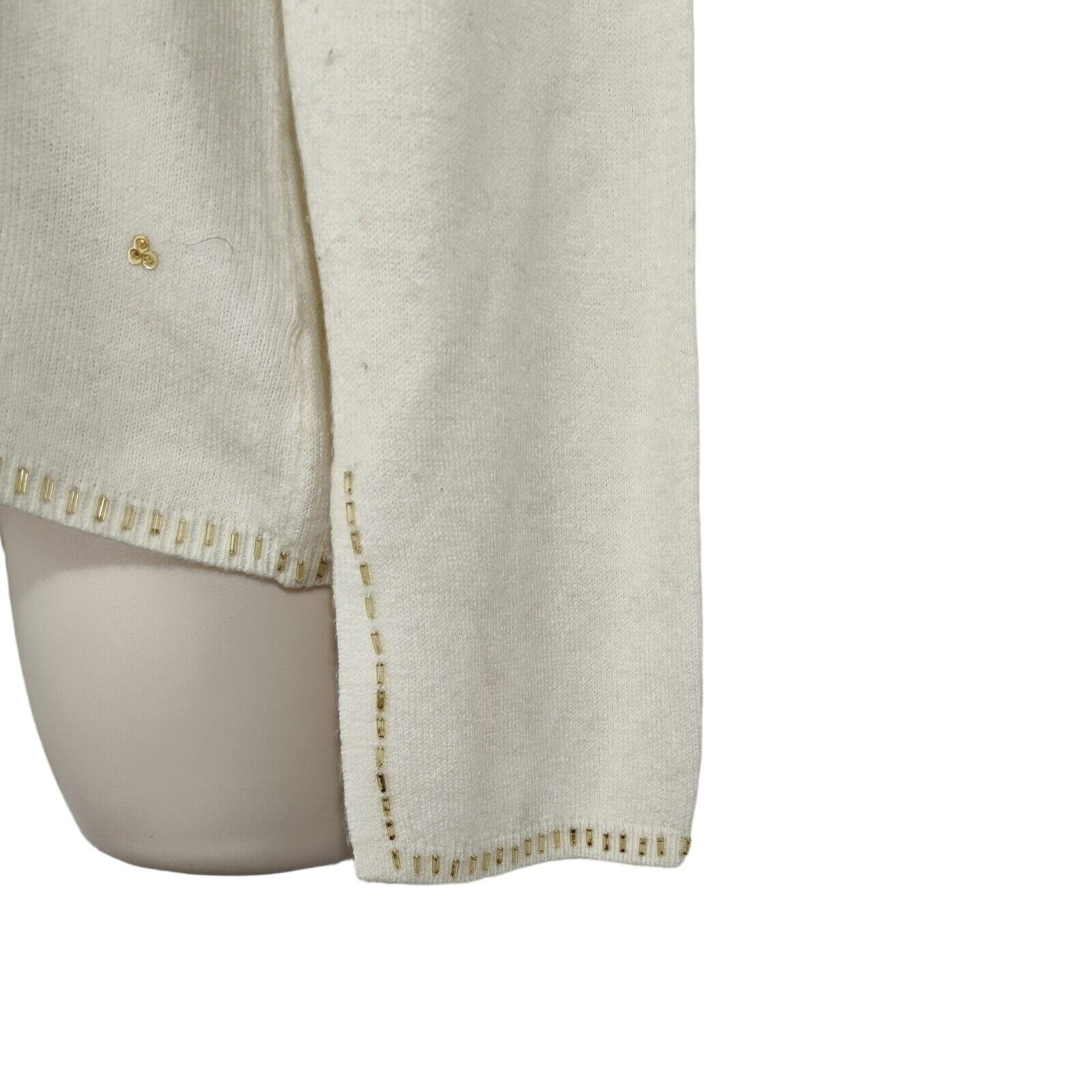 Vintage Vintage Ambra Pullover V-neck Sweater Women Size PL Cream Size L / US 10 / IT 46 - 3 Thumbnail