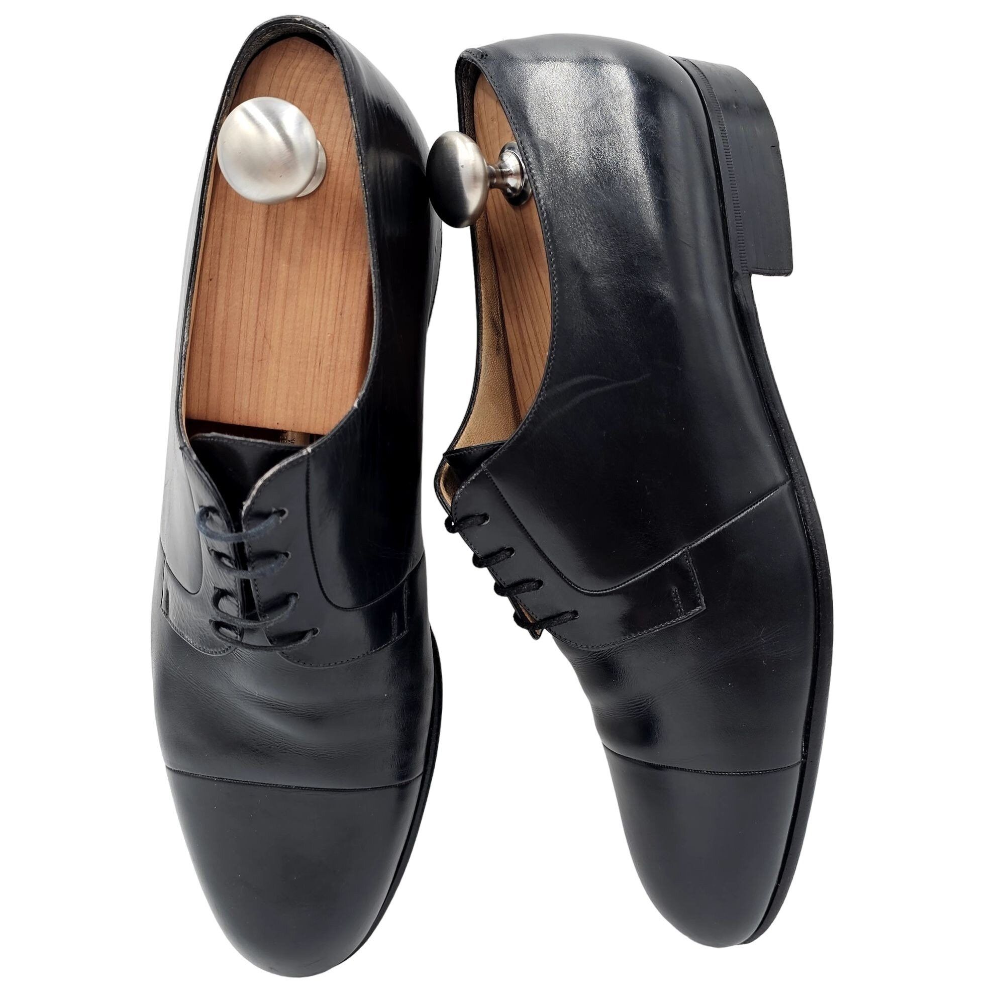 Testoni Vintage A. Testoni Men's 8 Italian Black Calf Leather Dress Size US 8 / EU 41 - 14 Thumbnail