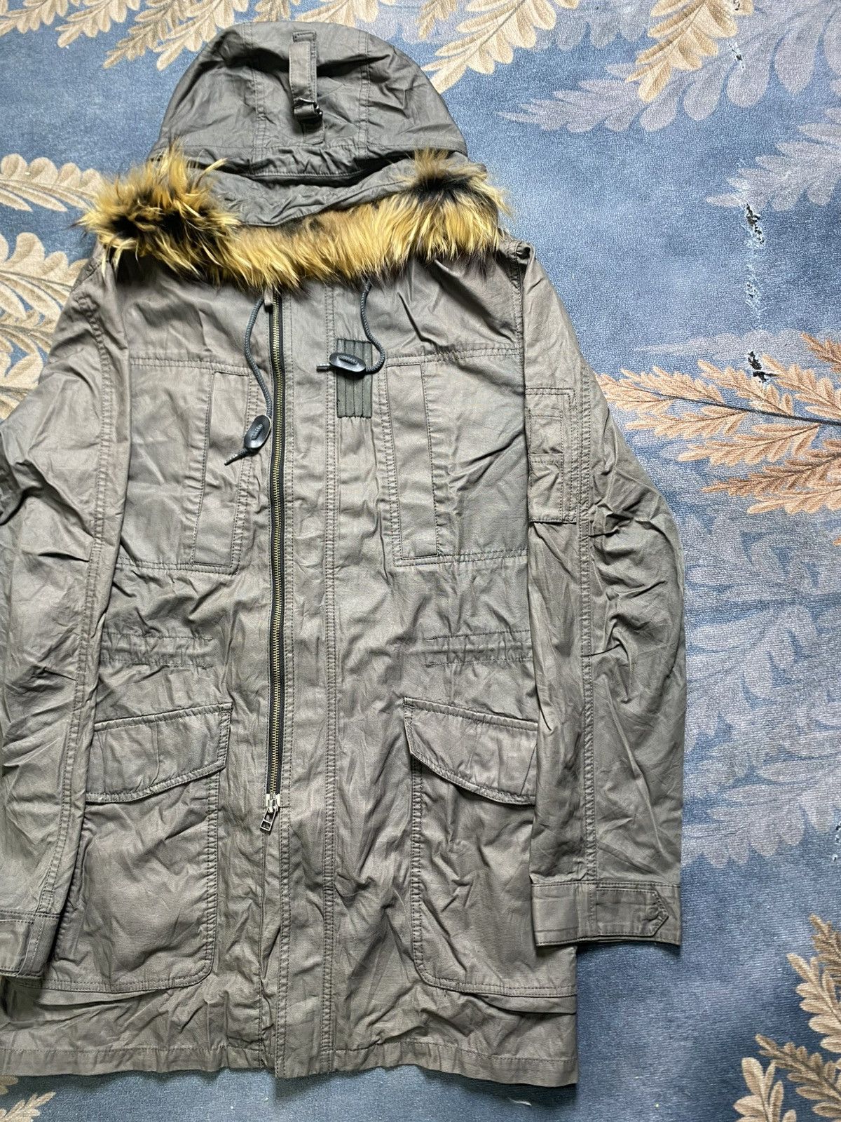 Vintage VINTAGE KATHARINE HAMNETT LONDON LONG COAT FUR HOODIE Size US L / EU 52-54 / 3 - 3 Thumbnail