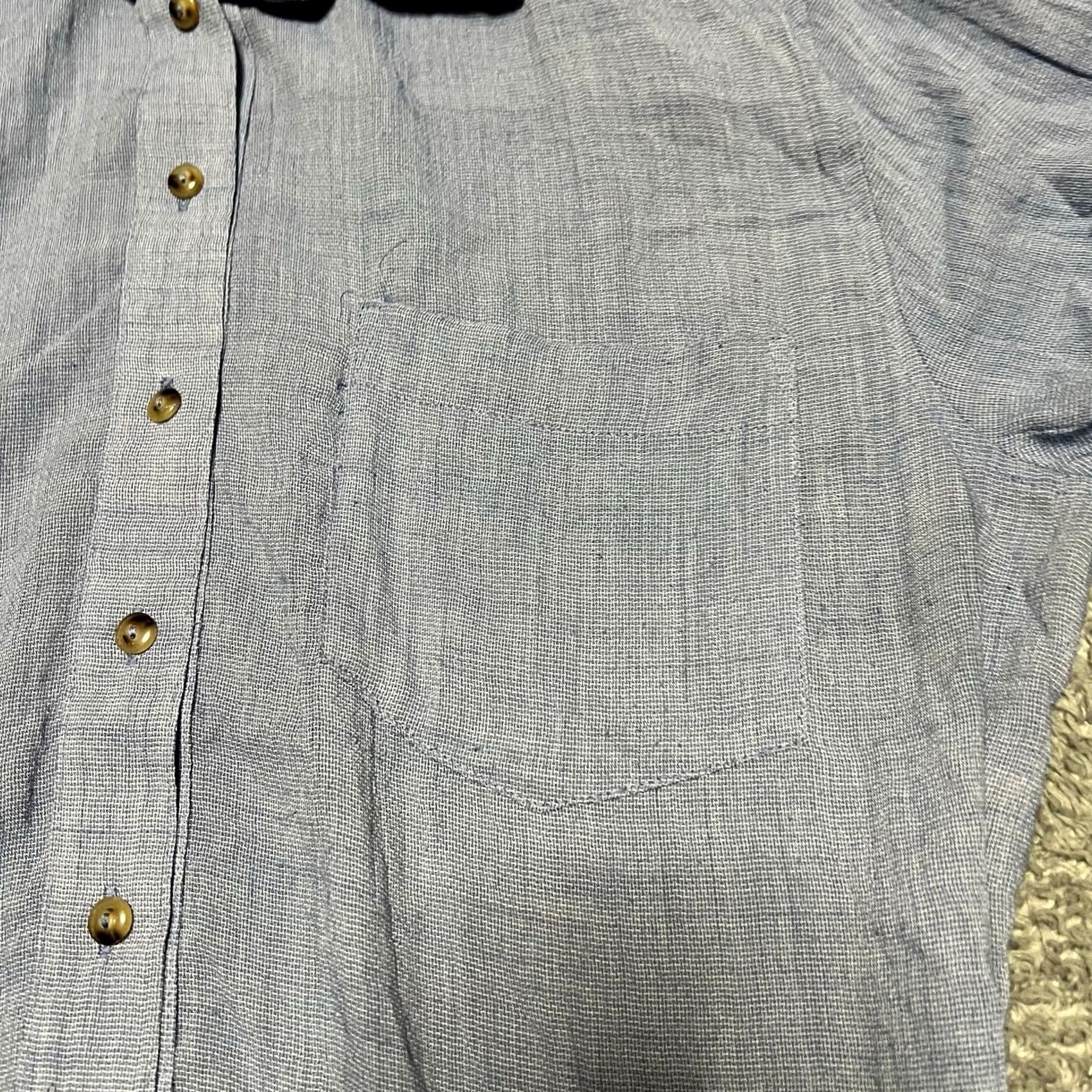 Free People Free People Button-Up Shirt Womens Medium Blue Oversized Lightweight Women M Blue Button-Up Shirt Size M / US 6-8 / IT 42-44 - 2 Thumbnail